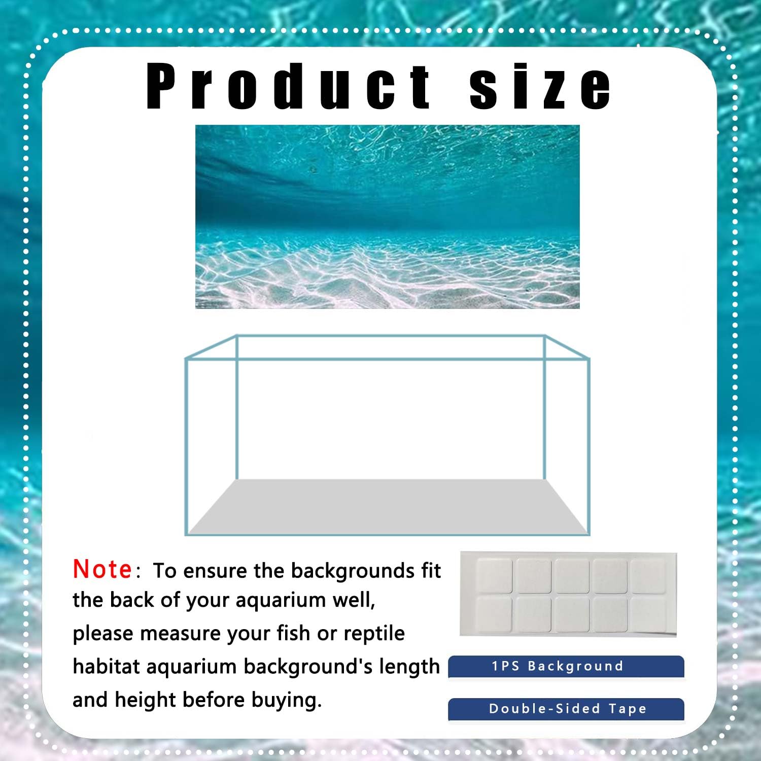 Dtekoj 72X18IN Natural Undersea Aquarium Background, Undersea Beach Fish Tank Background, with 8 EVA Double-Sided Tape