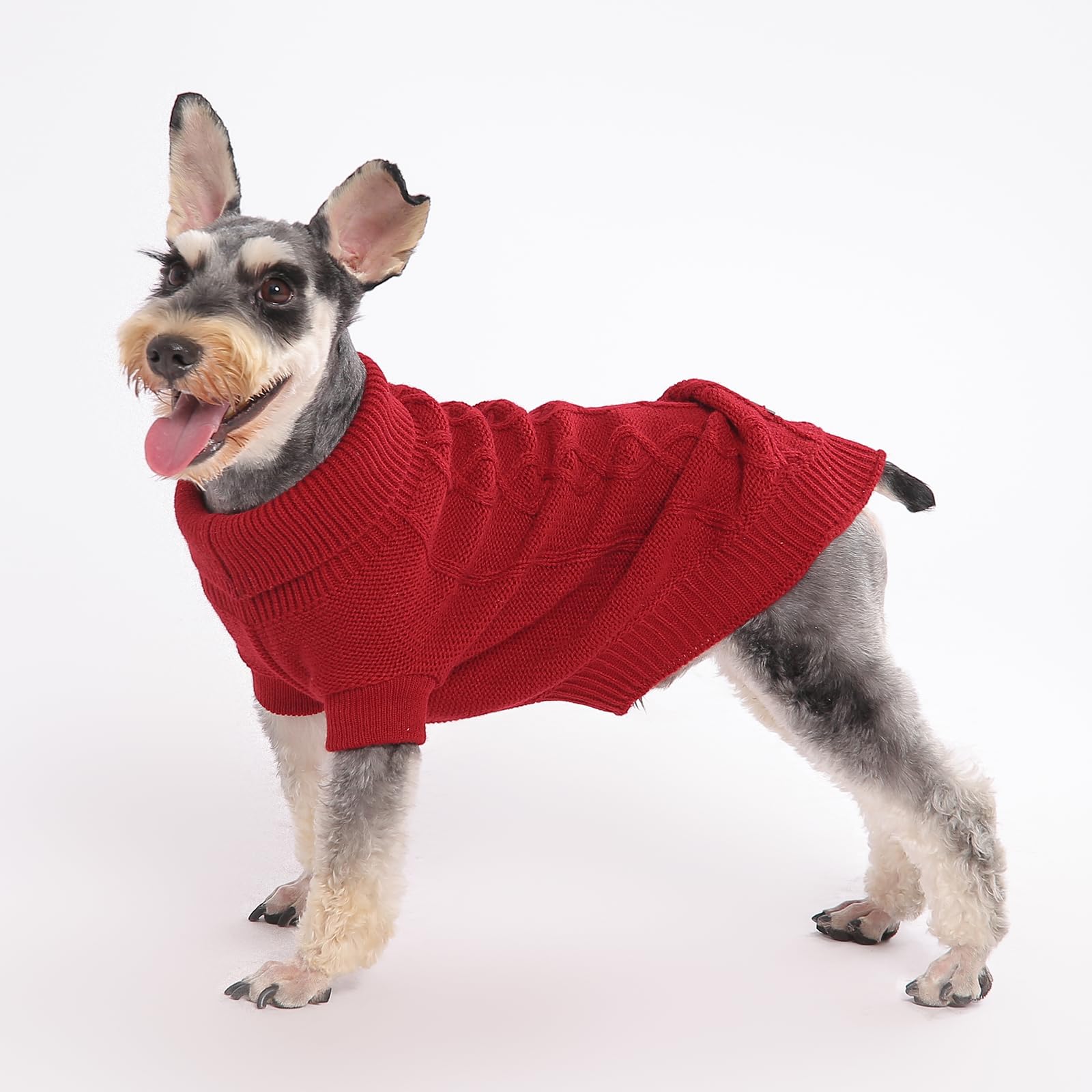 Dog Sweater Warm Pet Christmas Sweaters Pet Dog Clothes Knitwear Dog Pullover For Poodle, West Highland, Pomeranian Puppy (Red S)