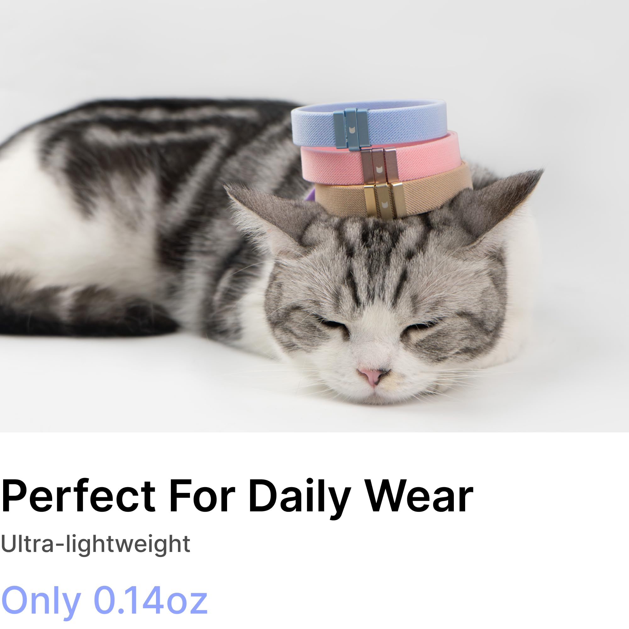 Buddyarmor Safety Cat Collar - U.S. Ida Gold Awarding Design, Stretch Elastic Quick Release, Non Breakaway - Light Weight For Kitten, Neck Fit 5.9'-11.8' For All Small Large Cat,S(Monet Purple)