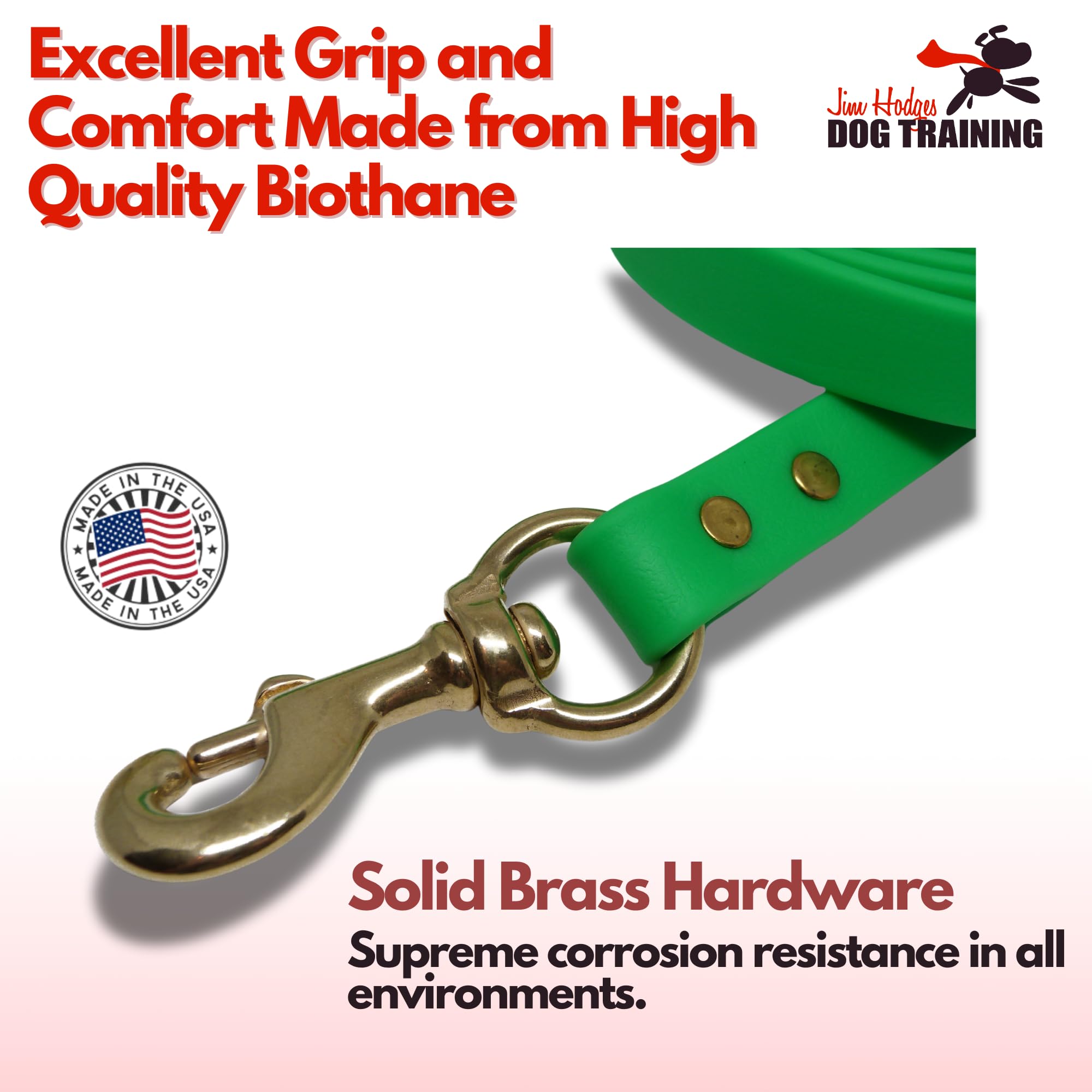 Jim Hodges Dog Training Gummy Dog Leash, Biothane, Dog Training Leash, Made In The Usa, 4 Feet, Various Sizes & Colors (1/2, Brown)