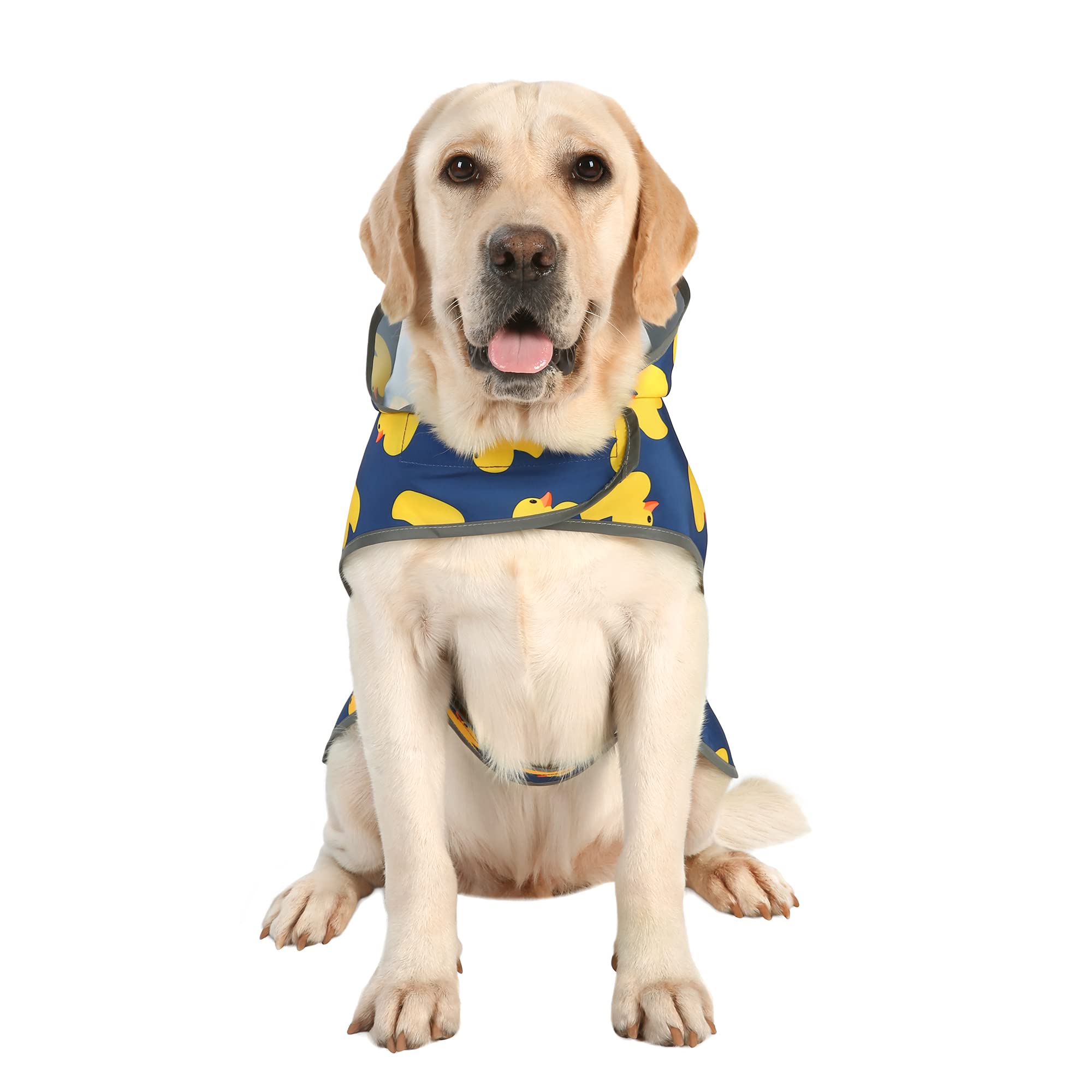 Dog Raincoat With Hood And Leash Hole, Adjustable Belly Strap, Reflective Strips, Lightweight Slicker Poncho Rain Jacket Coat For Small Medium Large Dogs And Puppies