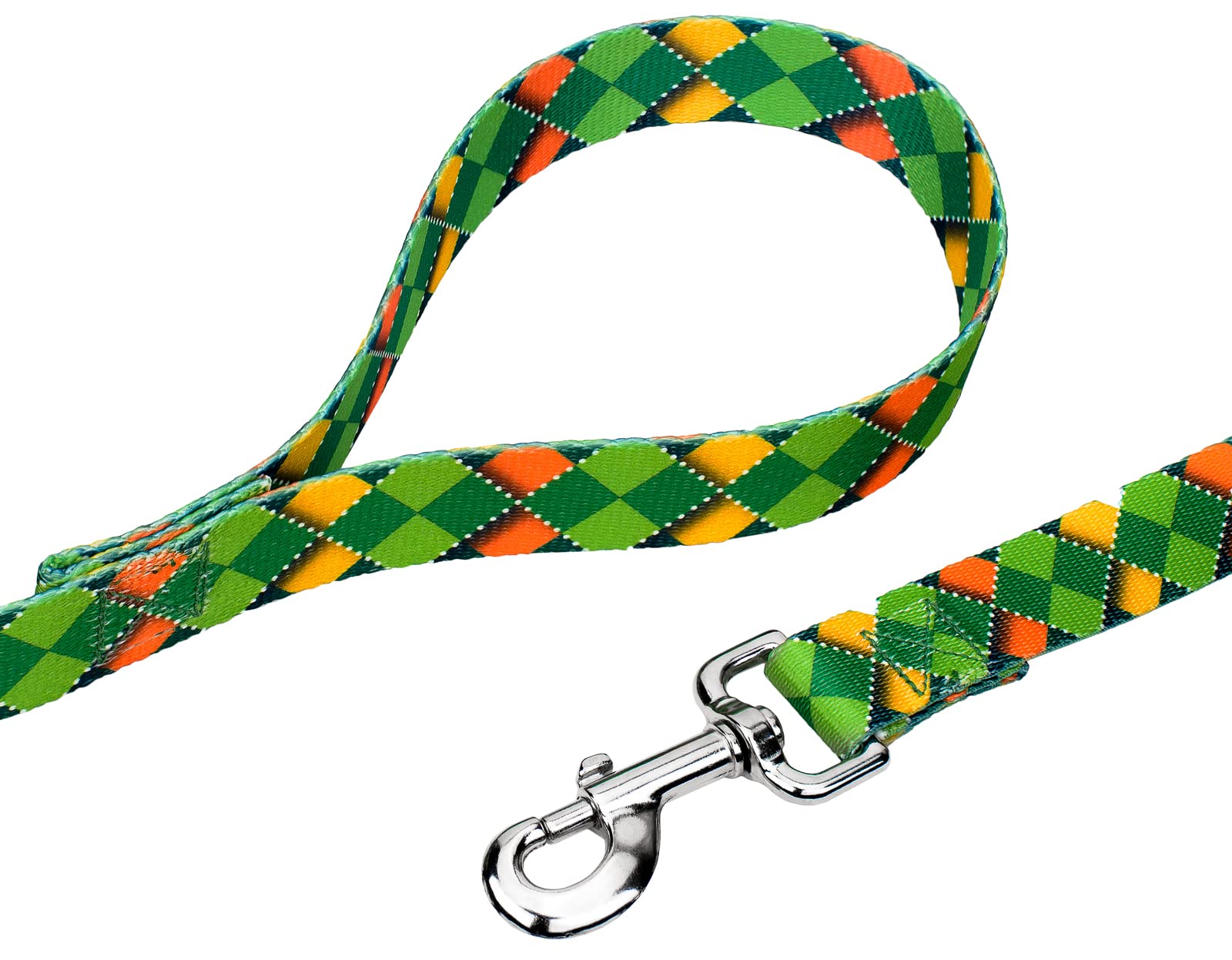 Country Brook Petz - Premium Limerick Argyle Dog Collar And Leash - Irish Pride Collection Featuring Lucky Designs (1 Inch, Larg