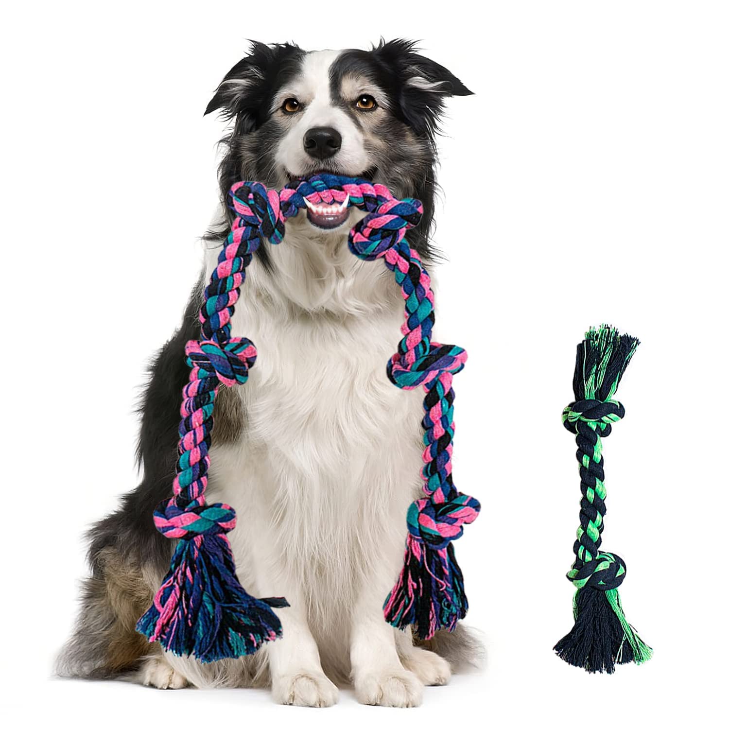 Kittupet Design & Color Rope Toys For Dogs & Puppies Rope Toy Chew Toy Teething Toy (One Peice) (6 Knote + 2 Knote Rope) Rope Co