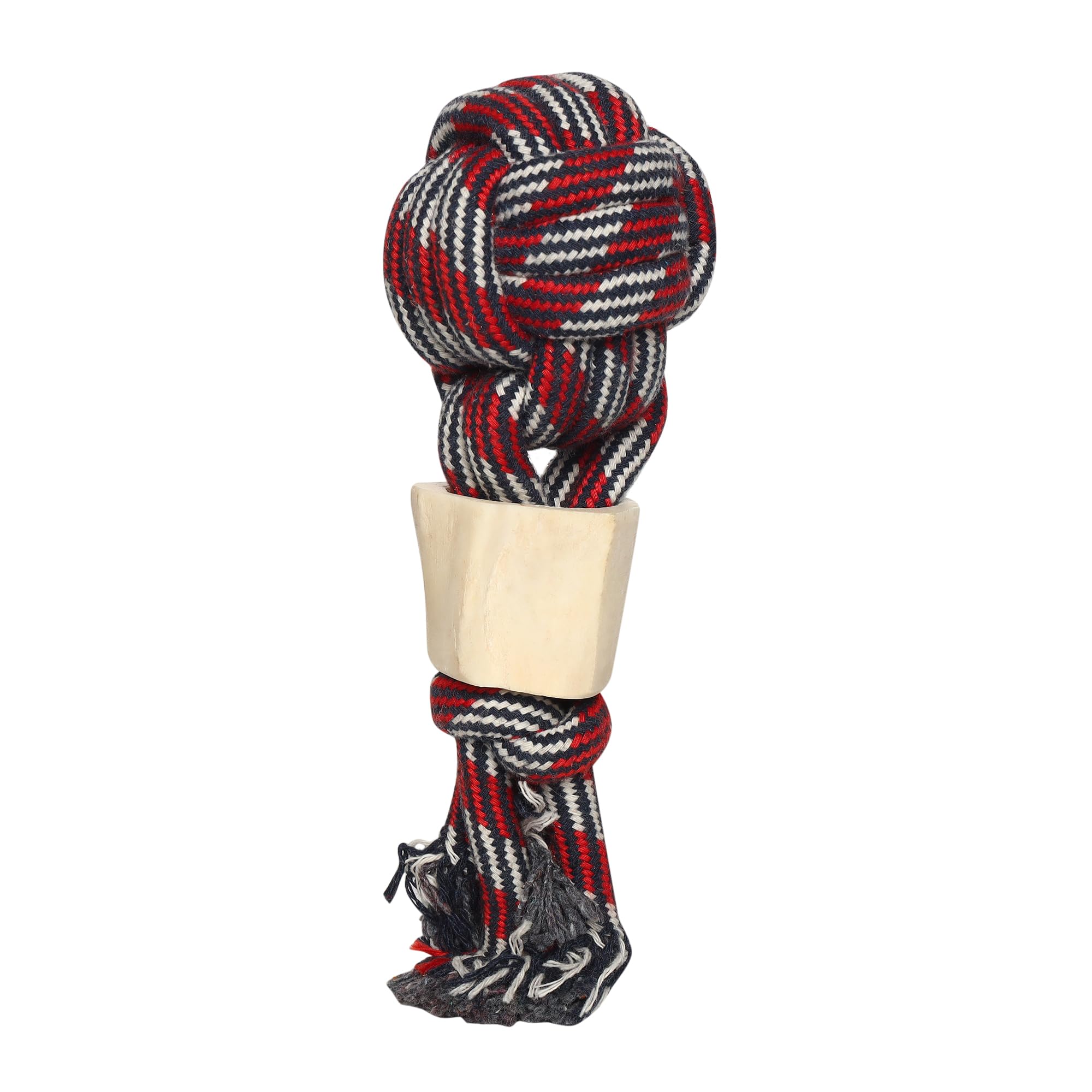 Pet En Care Rope Mushroom Dog Toy With Natural Bone | Durable Cotton Rope Chew For Aggressive Chewers | Interactive Tug & Fetch,