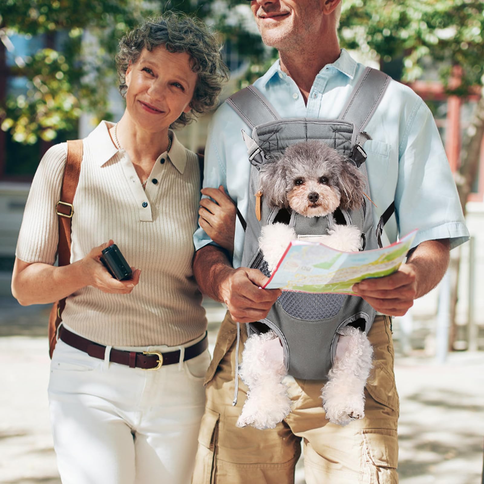 Dog Carrier Backpack, Pet Front Carrier Backpack Legs Out Dog Chest Carrier for Small Medium Dogs, Hands-Free Cat Backpack Carri