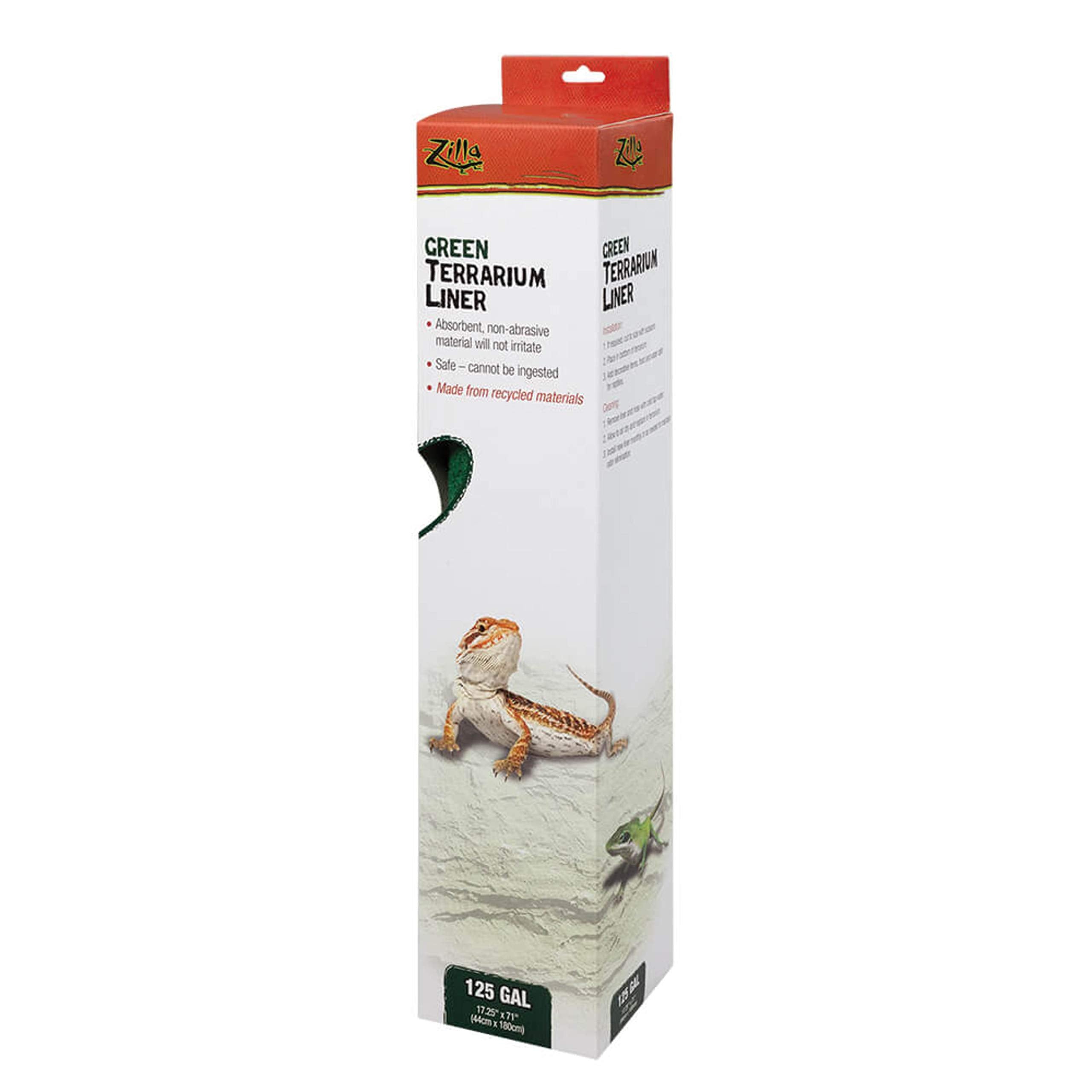 Zilla Reptile Terrarium Bedding Substrate Floor Liner, Green, 125G