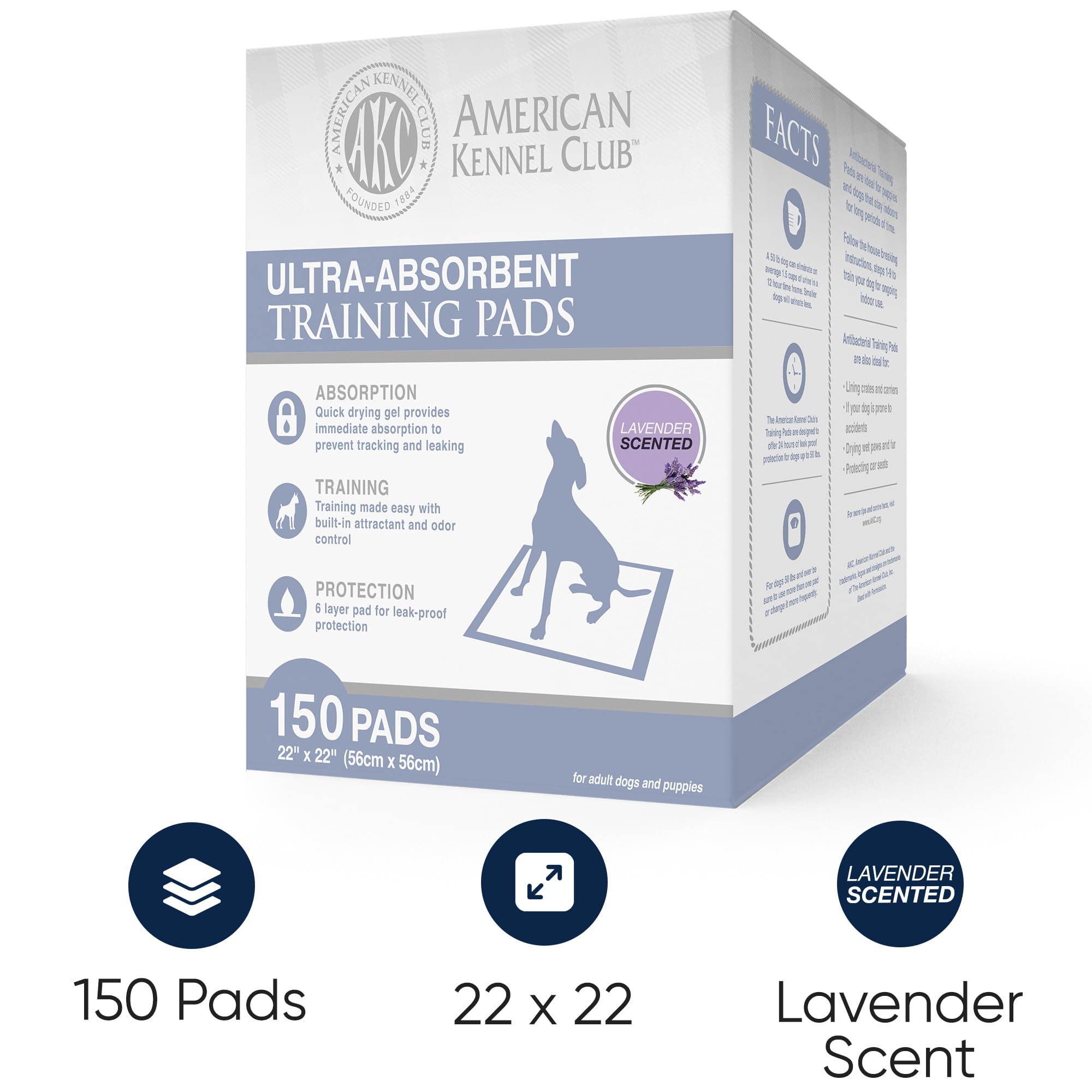 Ultra Absorbent Odor Control Scented Training Pads For Dogs Leak-proof Quick Dry Gel - 22 x 22 Puppy Pads - Lavender Scented - P