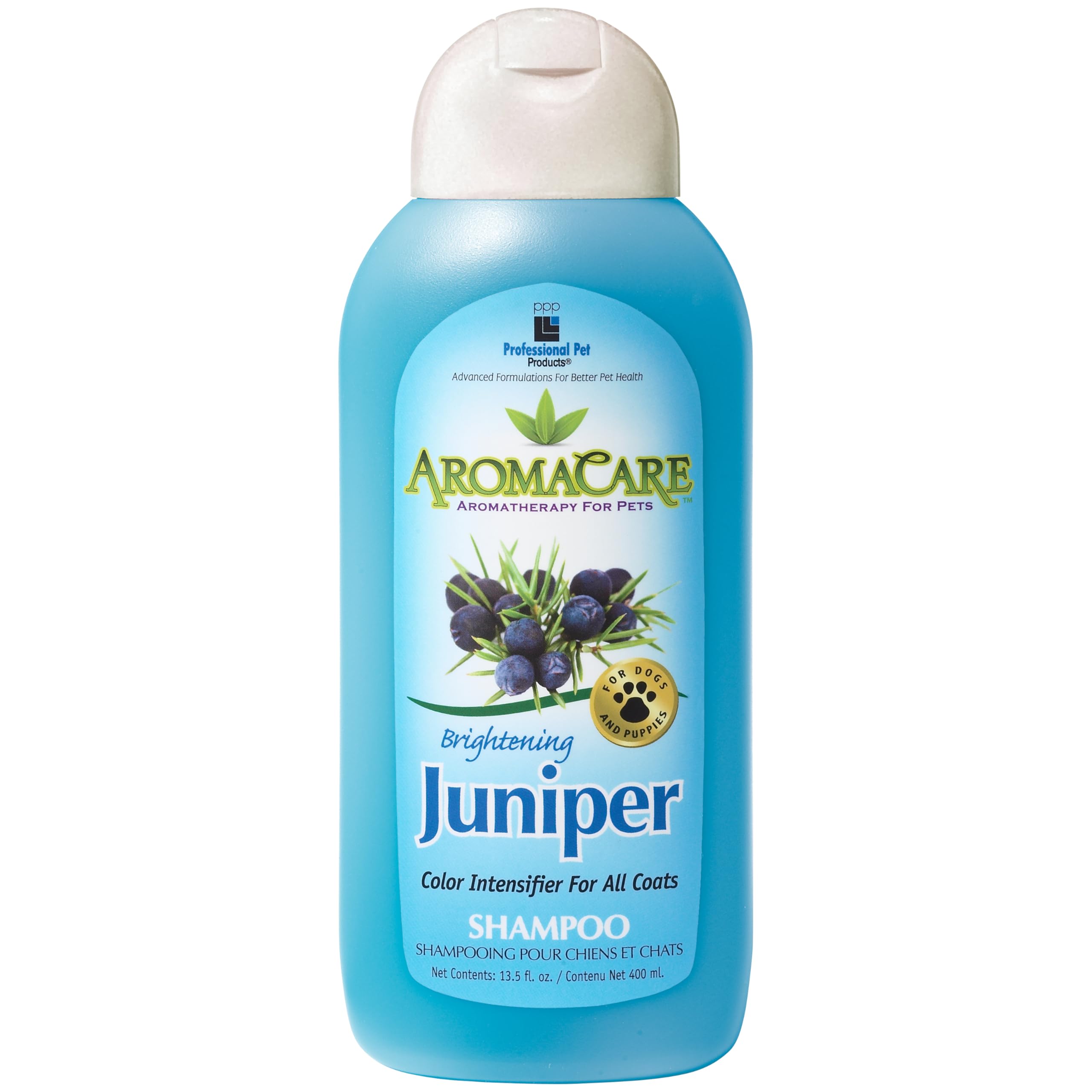 Ppp Aromacare Brightening Juniper Shampoo For Dogs - Enhances Fur & Coat Color - Juniper Berry Extract & Aloe Vera - 13.5 Fl Oz.