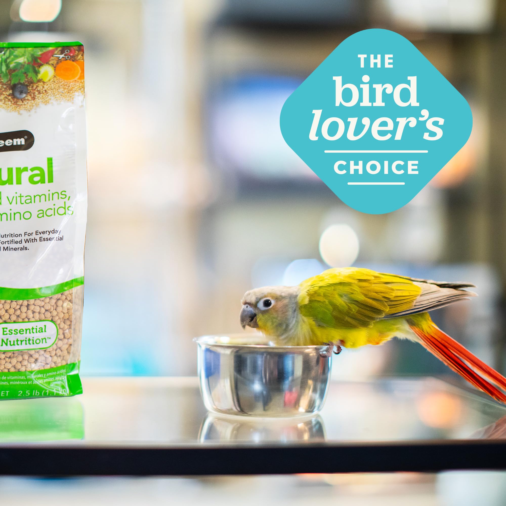 ZuPreem Natural Bird Pellets, Daily Bird Food for Parrot, Conure, Caique, African Grey, Eclectus, Small Cockatoo, Core Nutrition