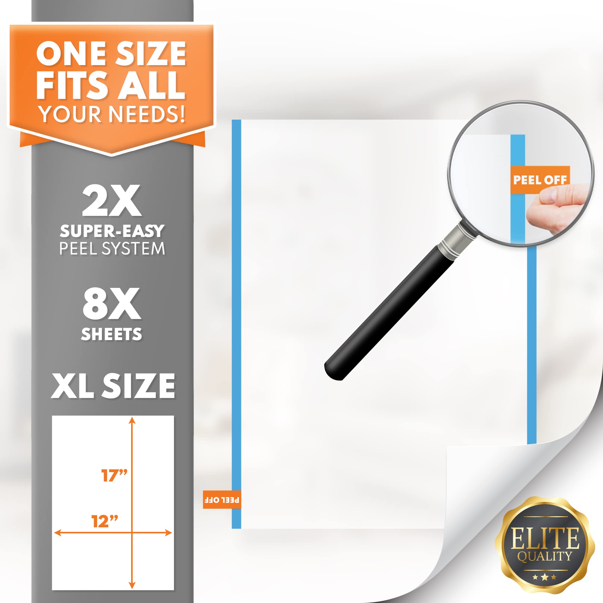 Katsupreme Cat Scratch Couch Protector - 8Xl Sheets, Clear (Almost Invisible), Extra Durable, Easy To Customize, Residue-Free Fu