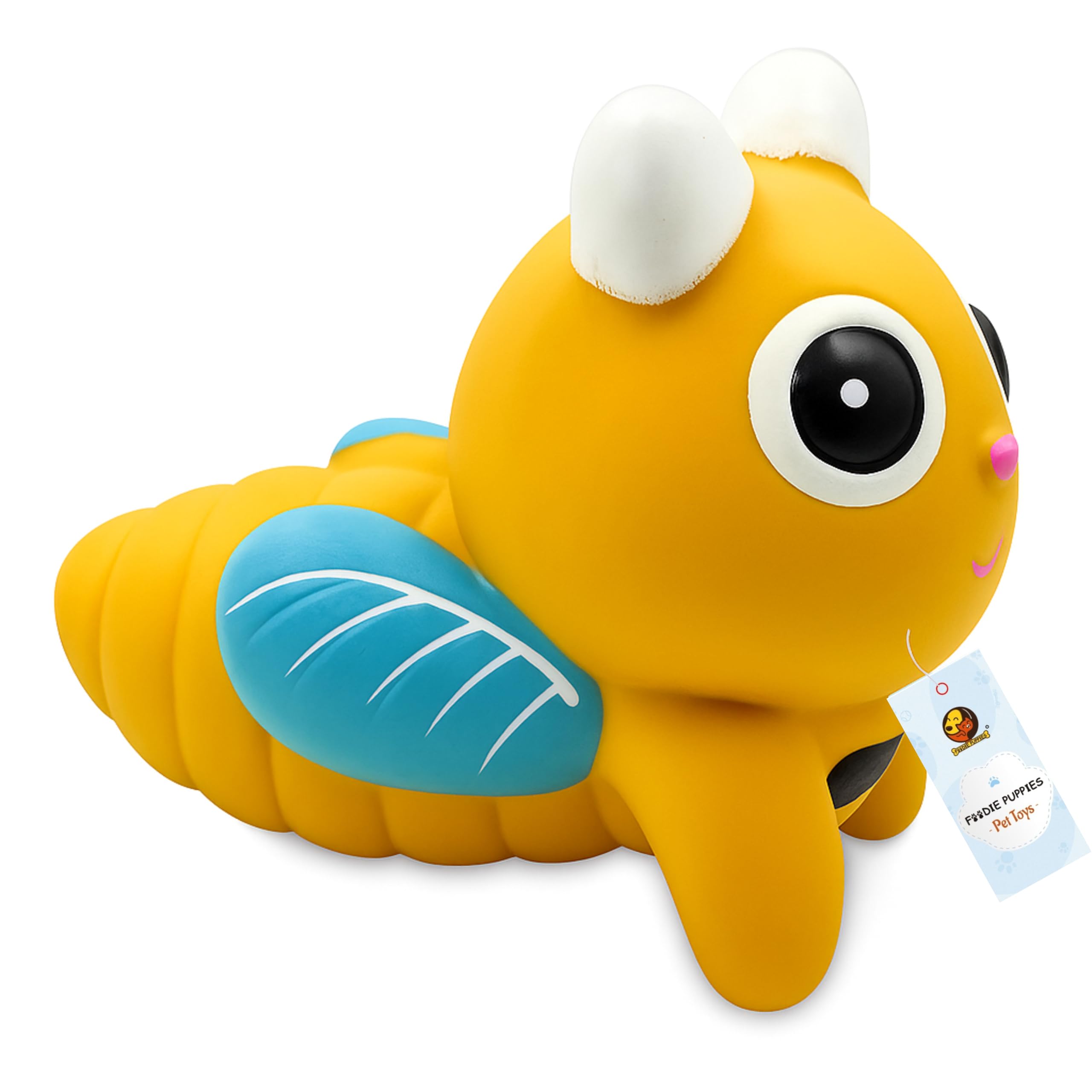 Foodie Puppies Dog Squeaky Chew Latex Rubber Toy  (Bee) | for Small Dogs & Puppies | Durable, Soft, Animal Design, Fetch & Chew
