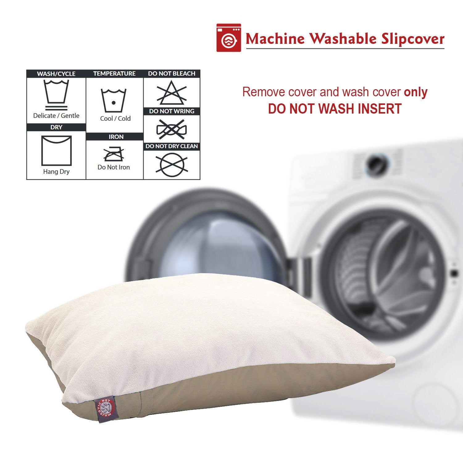 Majestic Pet Rectangle Large Dog Bed Washable - Removable Slipcover Pet Bed - Dog Crate Bed Super Value Pillow Dog Bed - Dog Ken