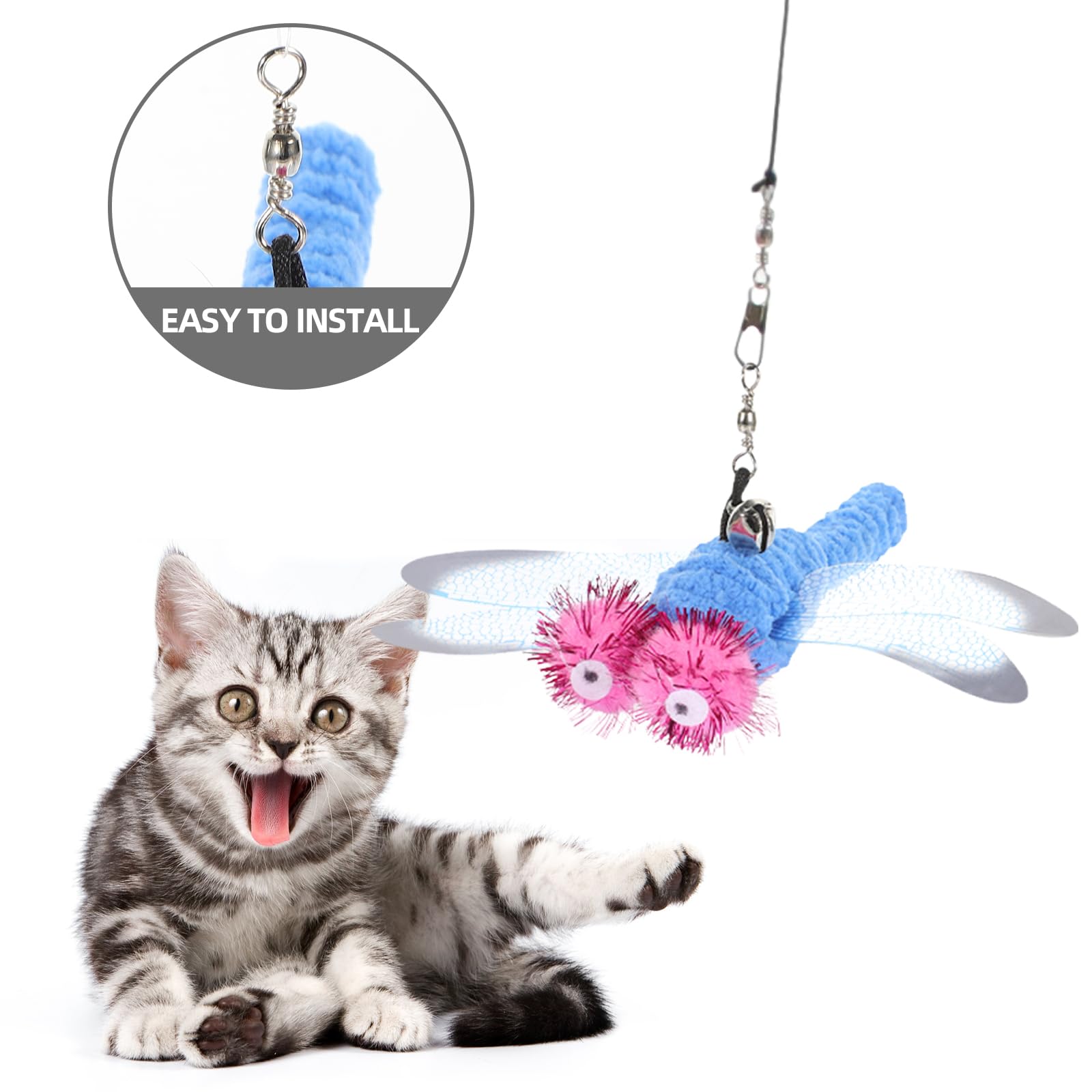 Ueetek 5 Pcs Replacement Dragonfly For Interactive Cat And Kitten Toy Wands
