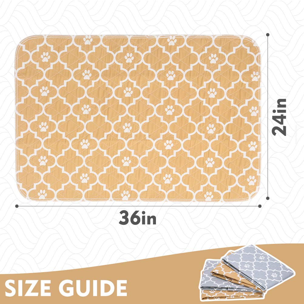 Kooltail Washable Pee Pads For Dogs, 4 Packs Super Absorbent Leakproof & Non-Slip Dog Pee Pad Large, Reusable Puppy Training Pad