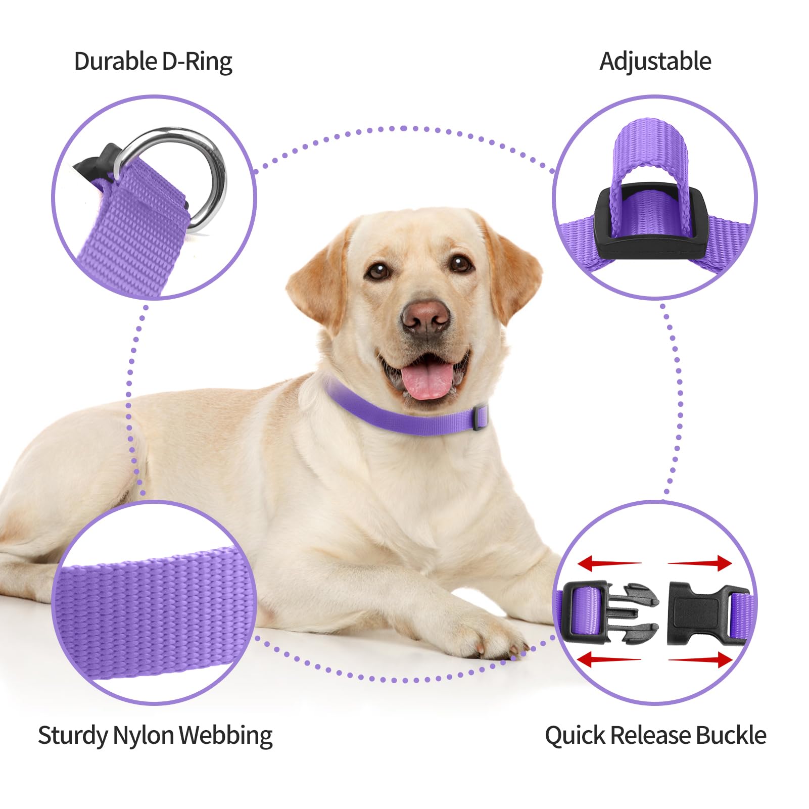 Peture Replacement Collar For Shock Collar, Stylish & Comfortable Nylon Dog Collar With Quick Release Buckle, Compatible With Pe