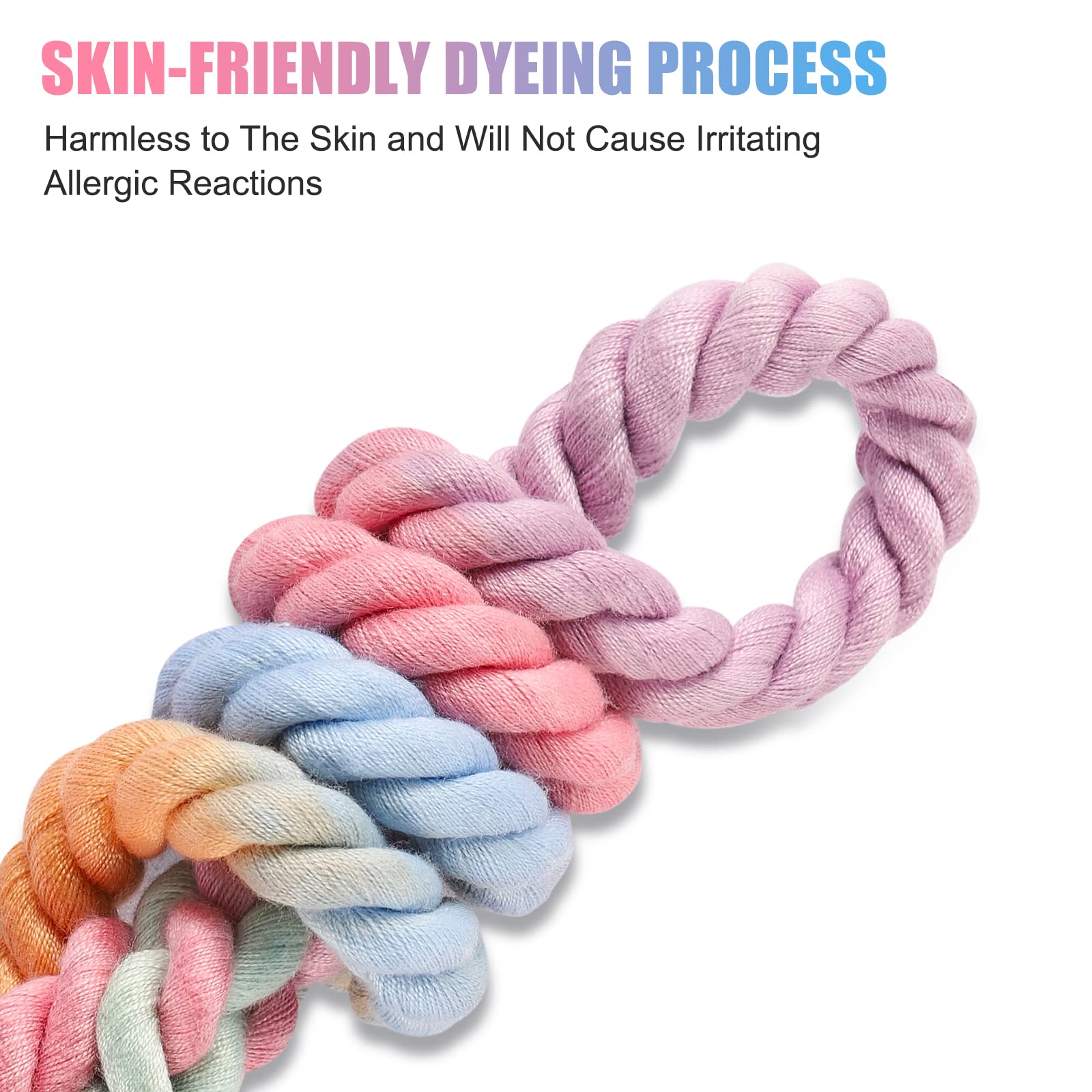 Nugutic Rope Dog Leash Handmade Braided Cotton Rope Leashes With Heavy Duty Metal Clasp, Cute Dog Leash, Wedding Dog Leash (Colorful Macaron, 5 Ft)