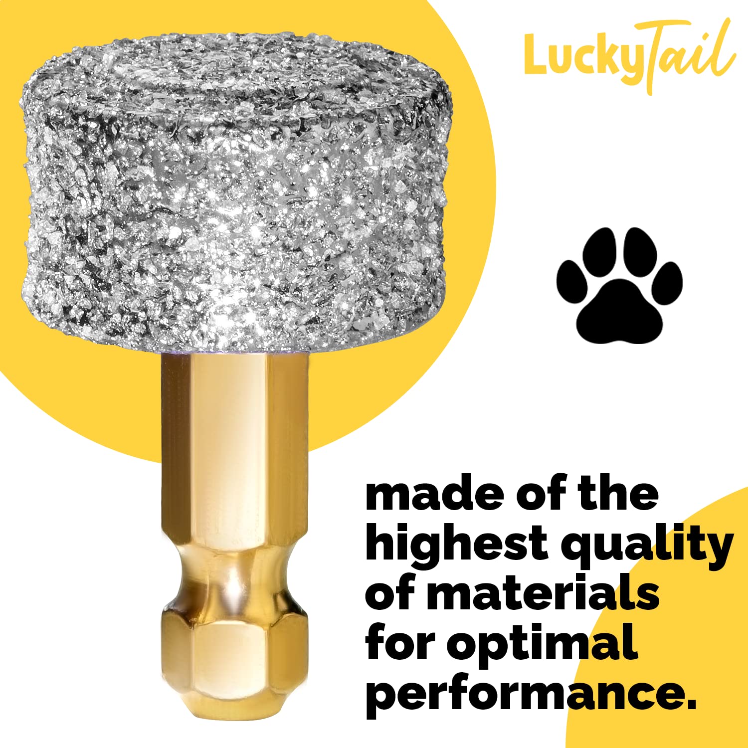 Luckytail - Dog Nail Grinder - Regular - Replacement Head - For Small, Medium & Large Dogs - Premium Quality - Diamond Tip Drill