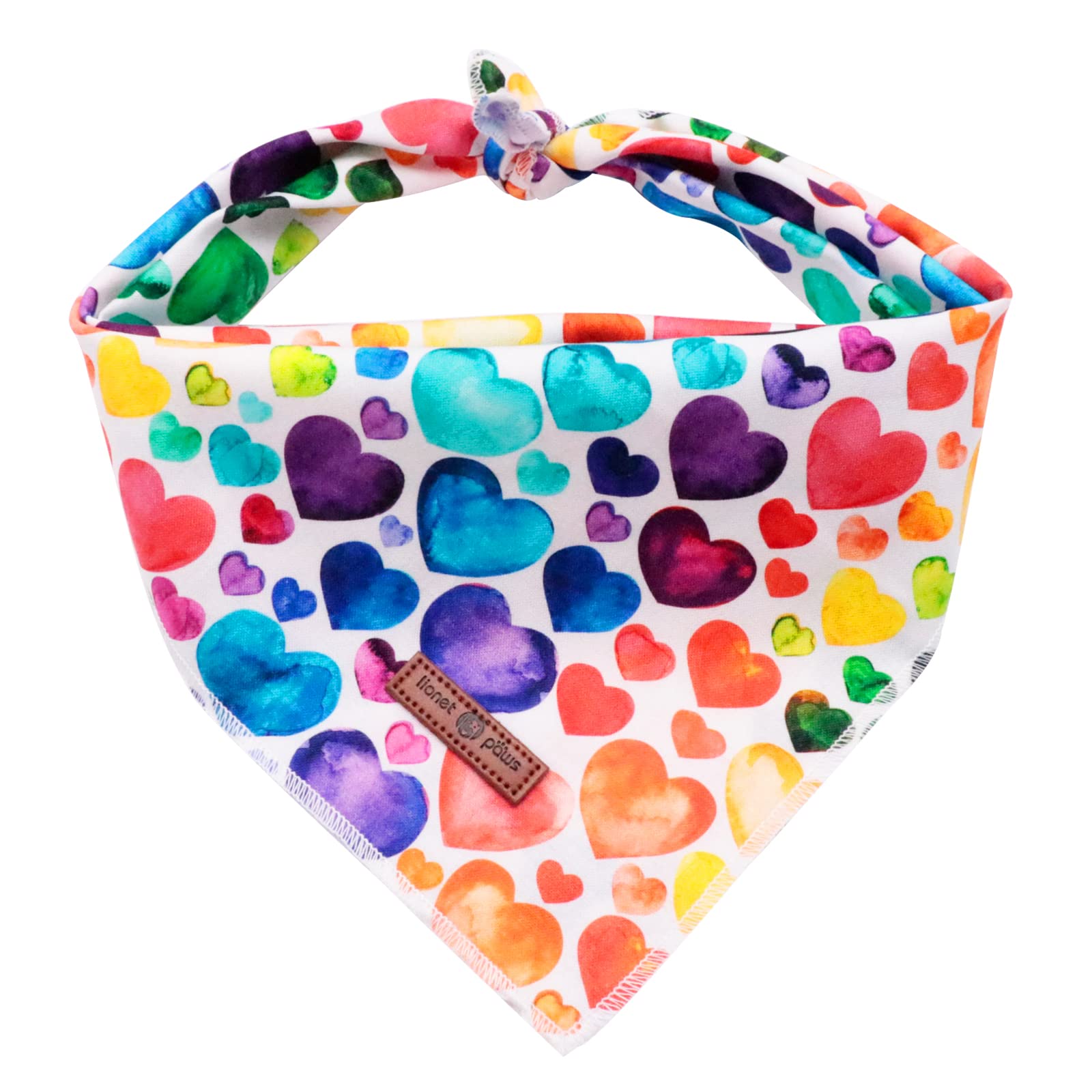 Lionet Paws Valentine'S Dog Bandana,Fabric Love Dogs Kerchief For Small Medium Dogs,Dog Triangle Cotton Scarf For Girl Boy