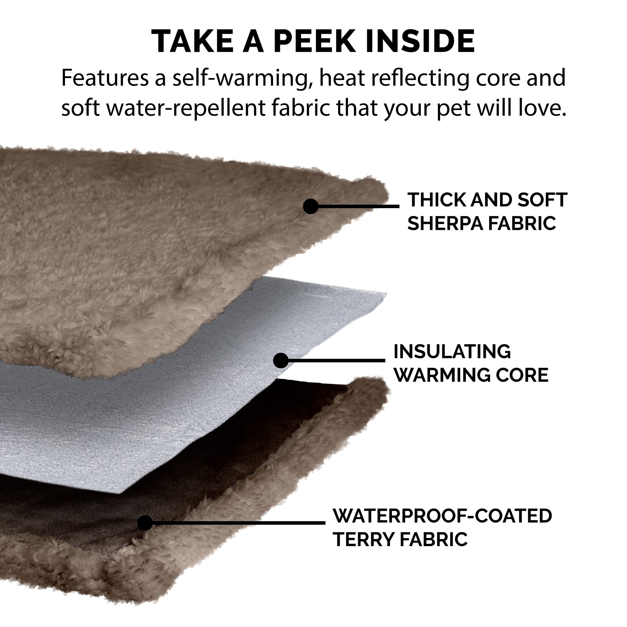Furhaven Waterproof & Self-Warming Throw Blanket For Dogs & Indoor Cats, Washable & Reflects Body Heat - Soft-Edged Terry & Sher