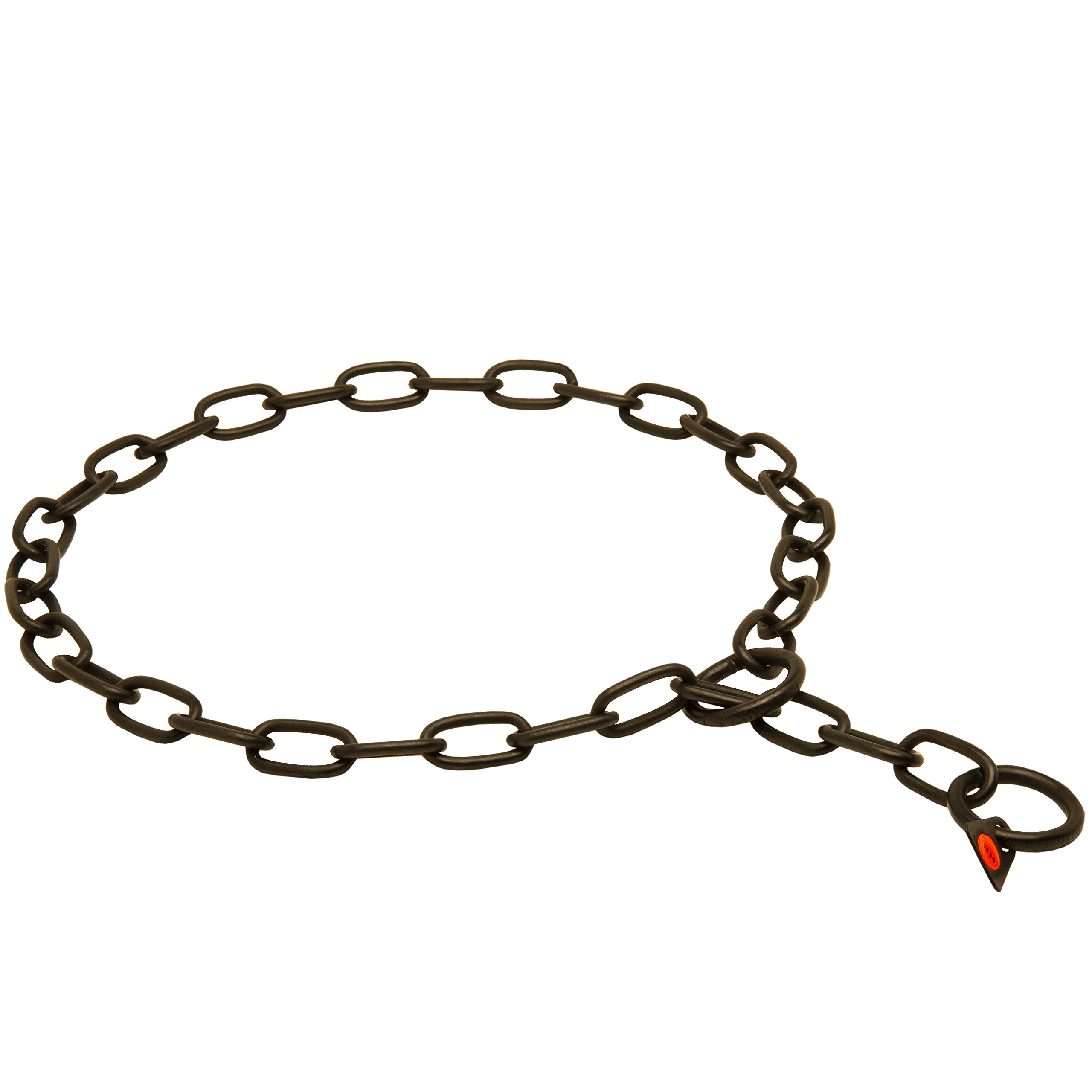 Herm. Sprenger Black Stainless Steel Fur Saver Collar - 51541 (57) 1/9 Inch (3 Mm) - Size 20 Inch (50 Cm) For Dogs With Neck Size Of 16-17 Inch (40-43 Cm)