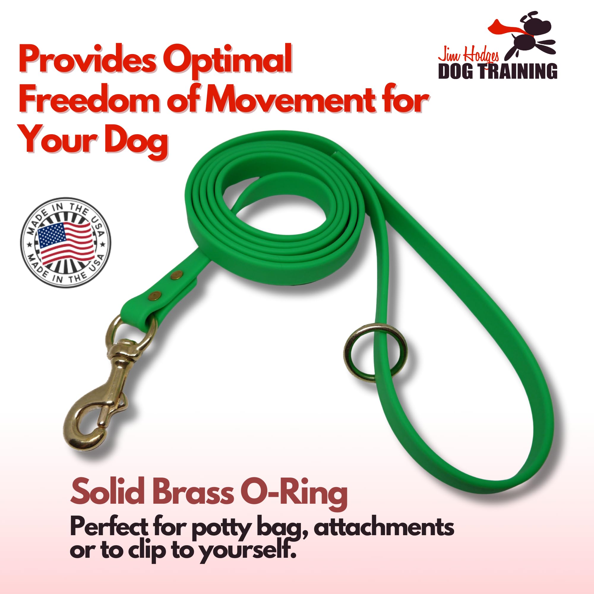 Jim Hodges Dog Training Gummy Dog Leash, Biothane, Dog Training Leash, Made In The Usa, 4 Feet, Various Sizes & Colors (1/2, Brown)