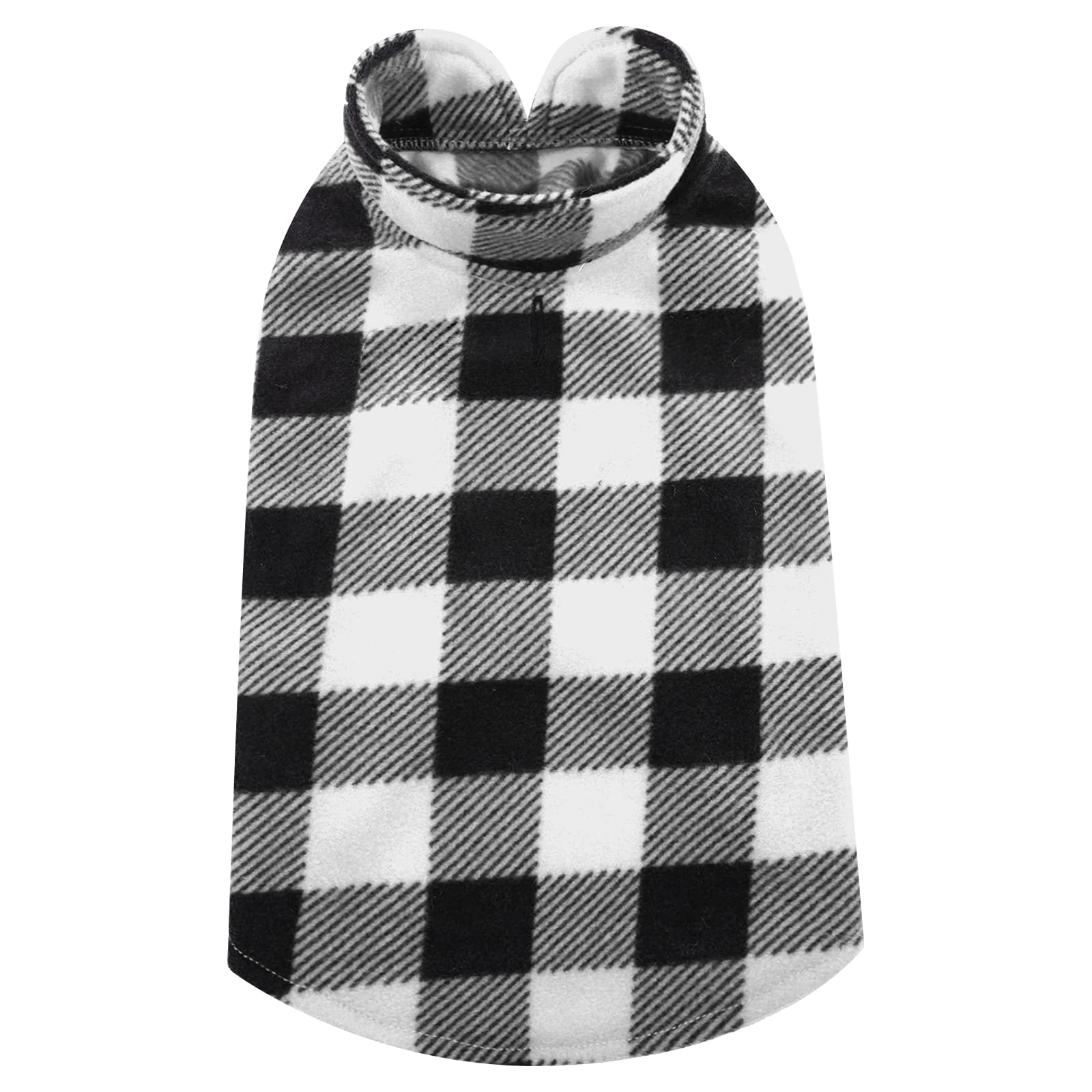Kuoser Stretch Dog Fleece Vest, Soft Classic Plaid Dog Sweater For Cats & Small Dogs With Leash Hole