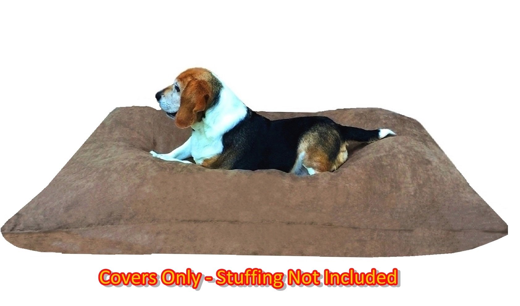 Dogbed4Less Do It Yourself Diy Pet Bed Pillow Duvet Suede Cover + Waterproof Internal Case For Dog/Cat At Large 48'X29' Brown Color - Covers Only