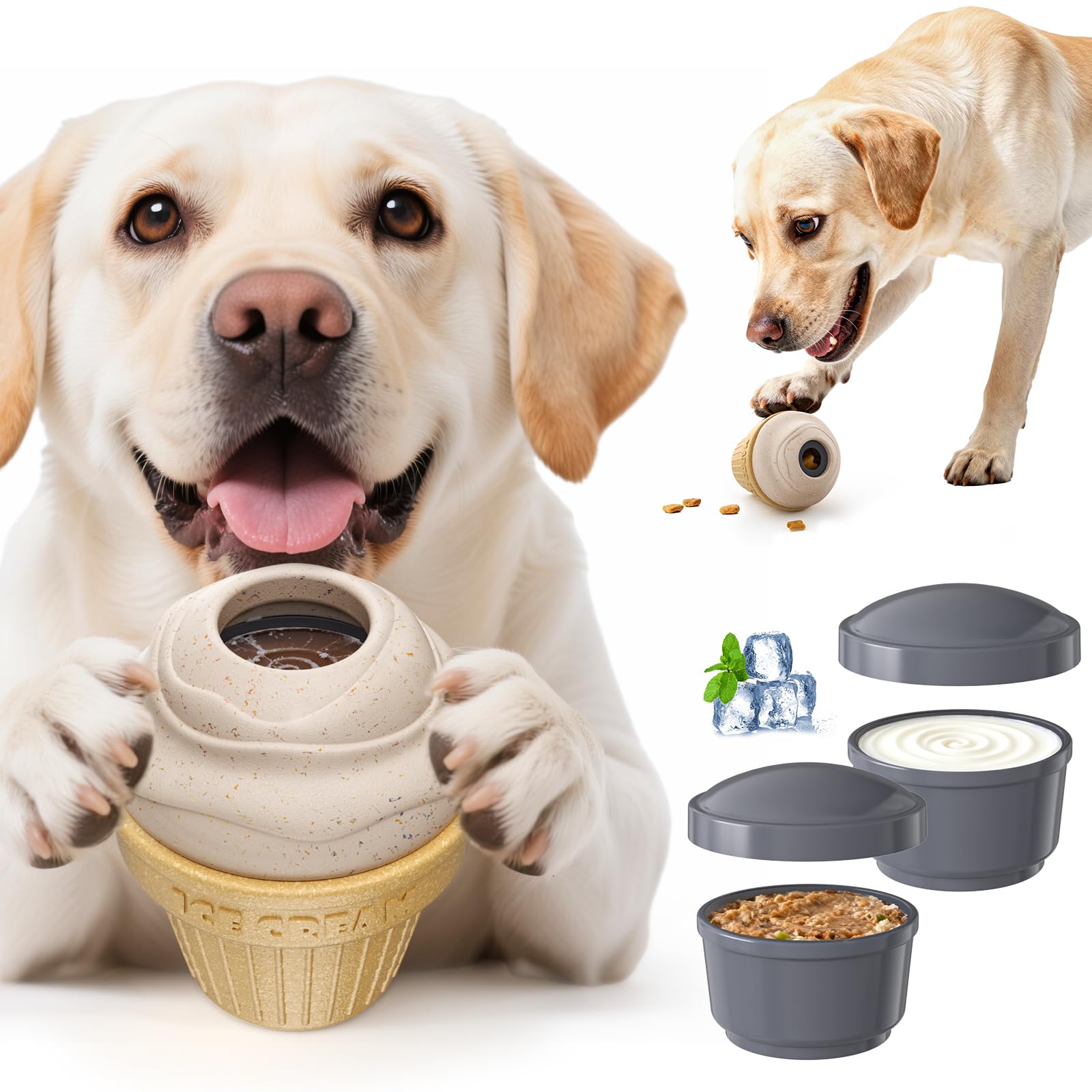 puppyspout Treat Dispensing Dog Toys, Topple Dog Toy to Keep Them Busy, Dog Frozen Treat Toy Made of Durable Hard Nylon and Coff