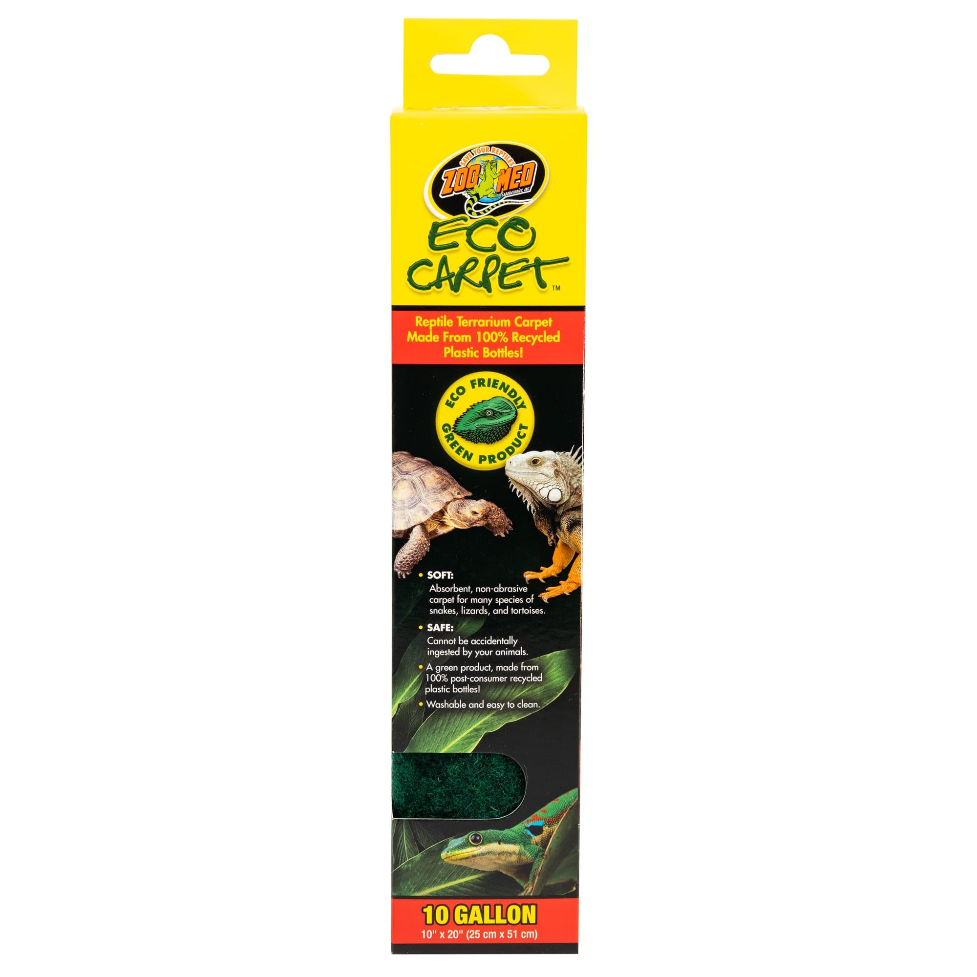 Zoo Med Eco Carpet for 10 Gallon Tanks,Black