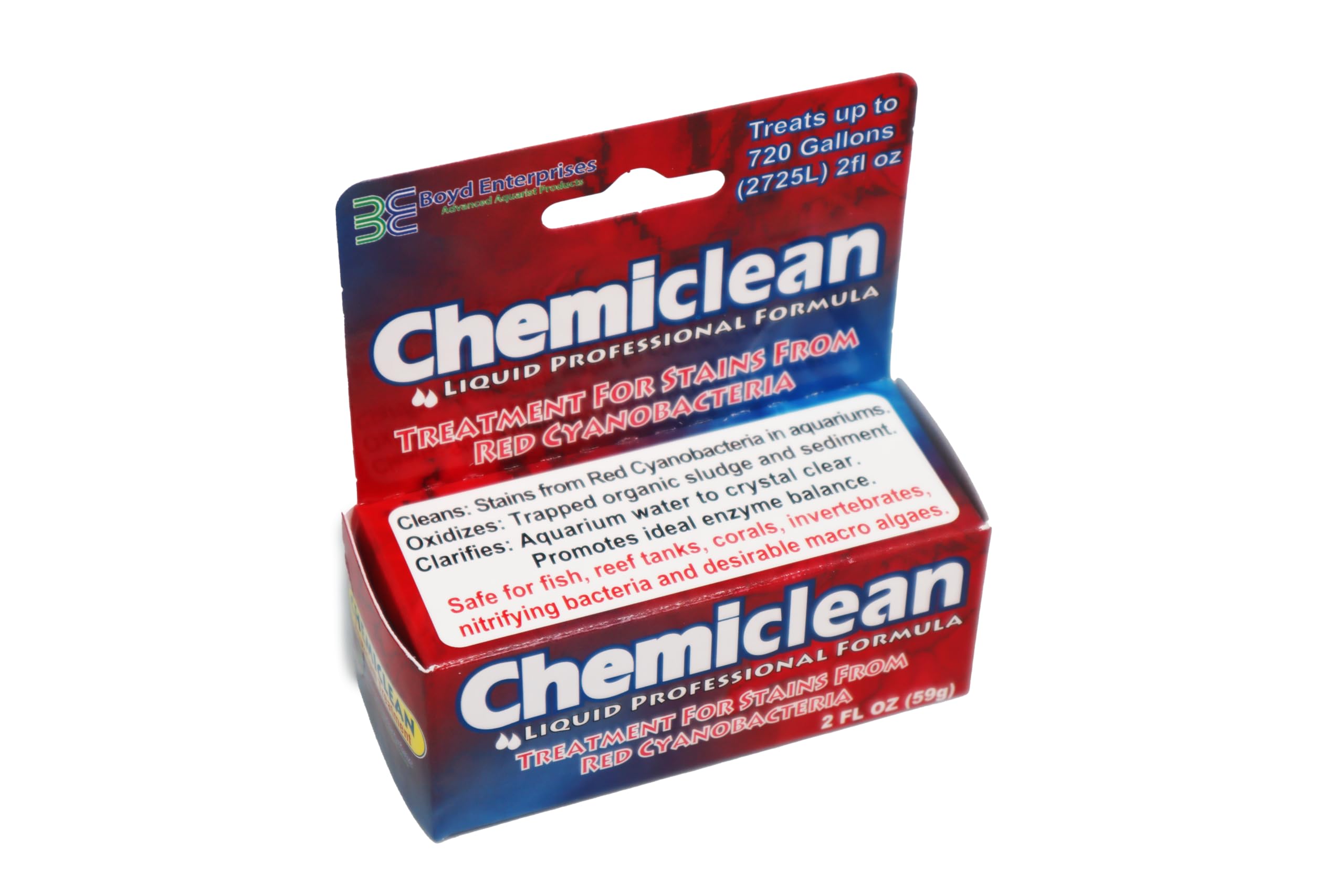 Boyd Chemi-Clean 2oz Liquid Treats up to 720 Gallons - Effective Chemiclean Cyanobacteria for Marine & Freshwater Aquariums, Saf