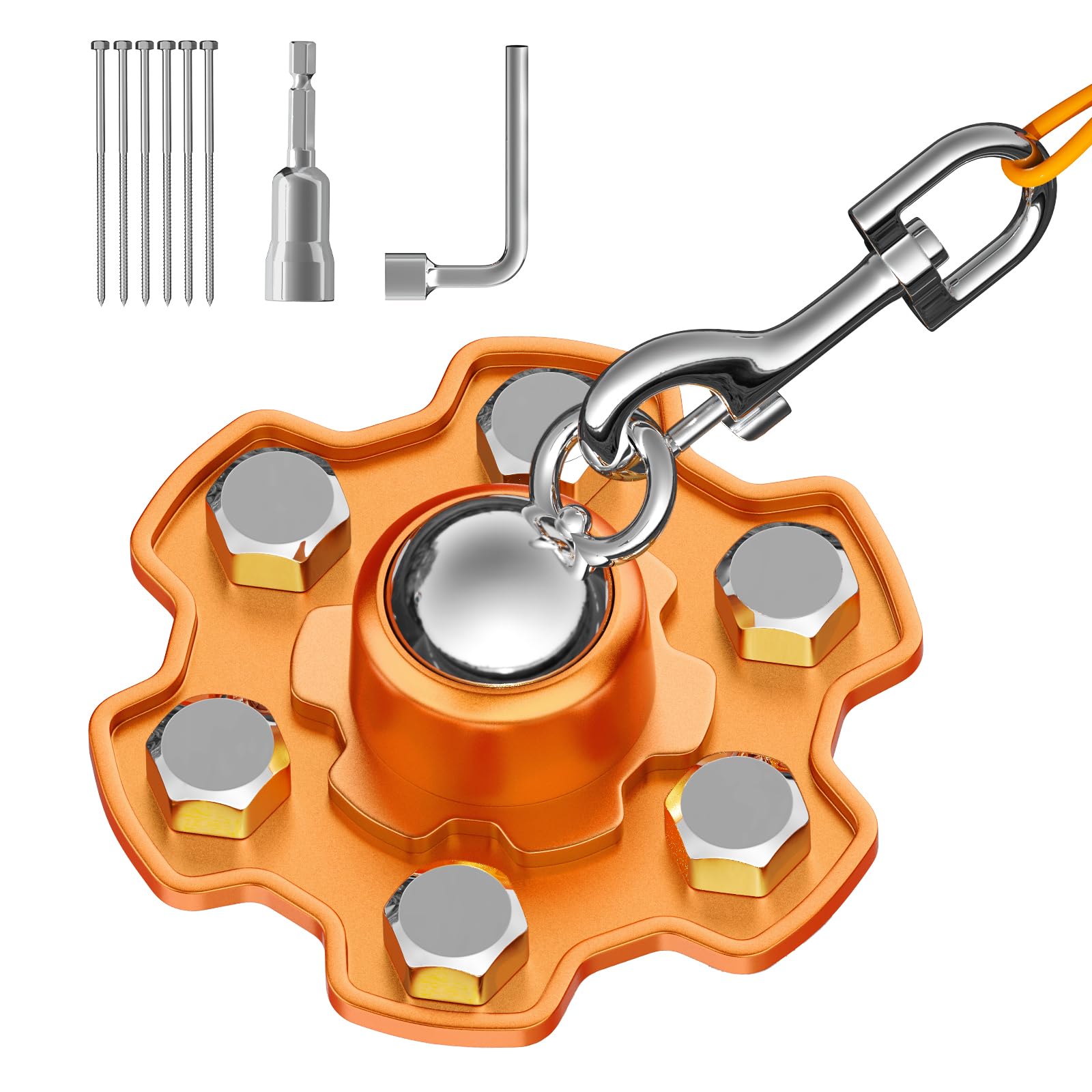 Tivray Dog Tie Out Stake, 360 Swivel Stake No Tangle, Heavy Duty Tether for Yard (No Cable) with 6 Strong Screw Anchors Hold up 
