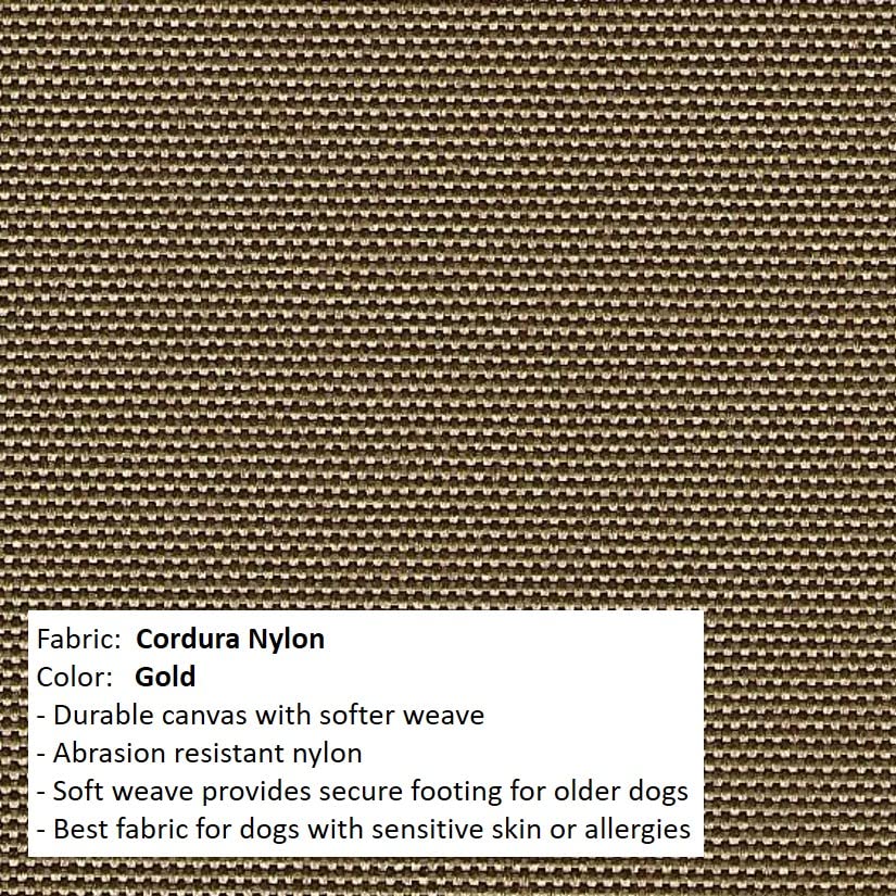 Kuranda Chewproof Bed - Almond PVC - 25'' x 18'' - Cordura Nylon - Gold