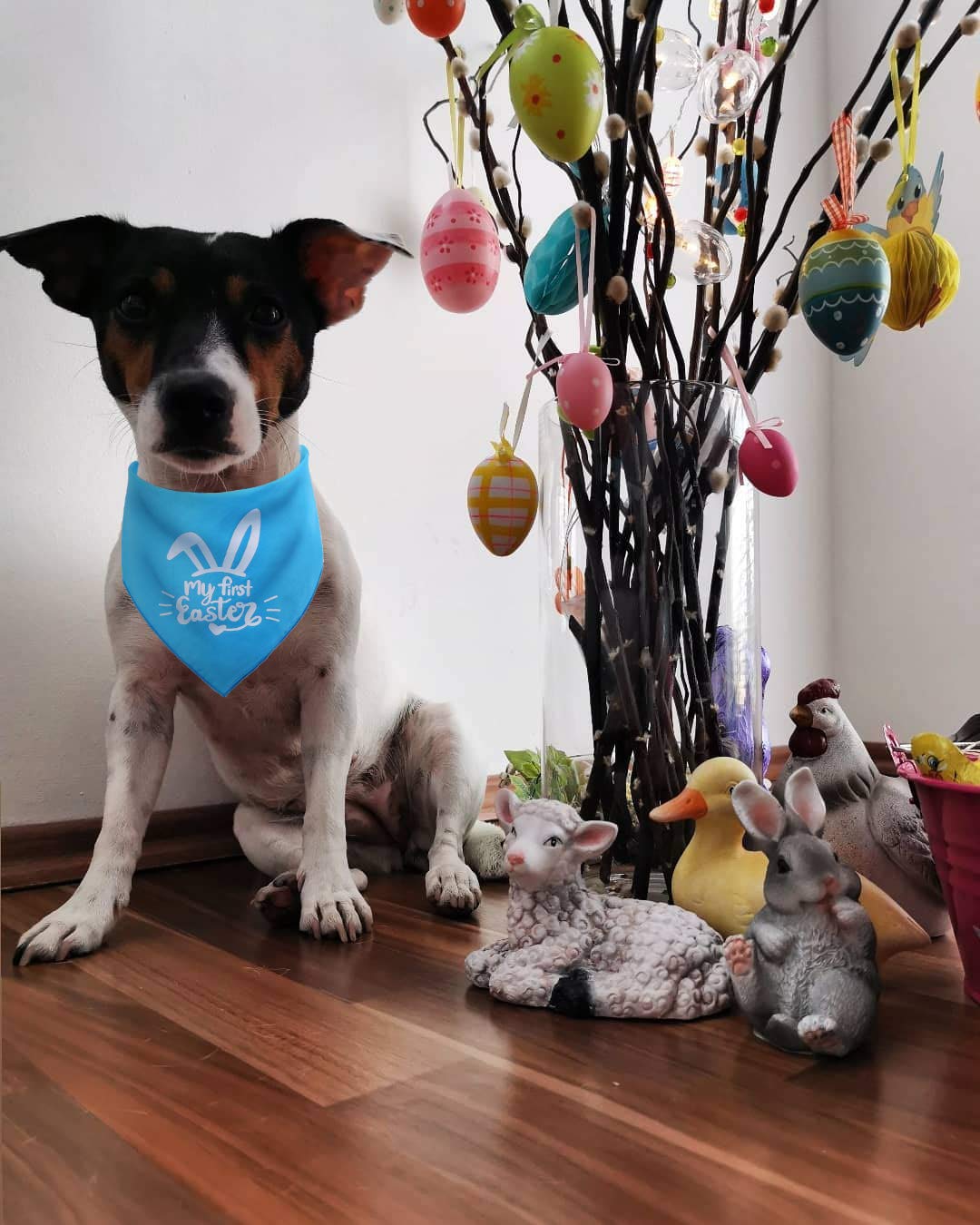 Pawskido Easter Dog Bandana Reversible Triangle Bibs Pet Scarf