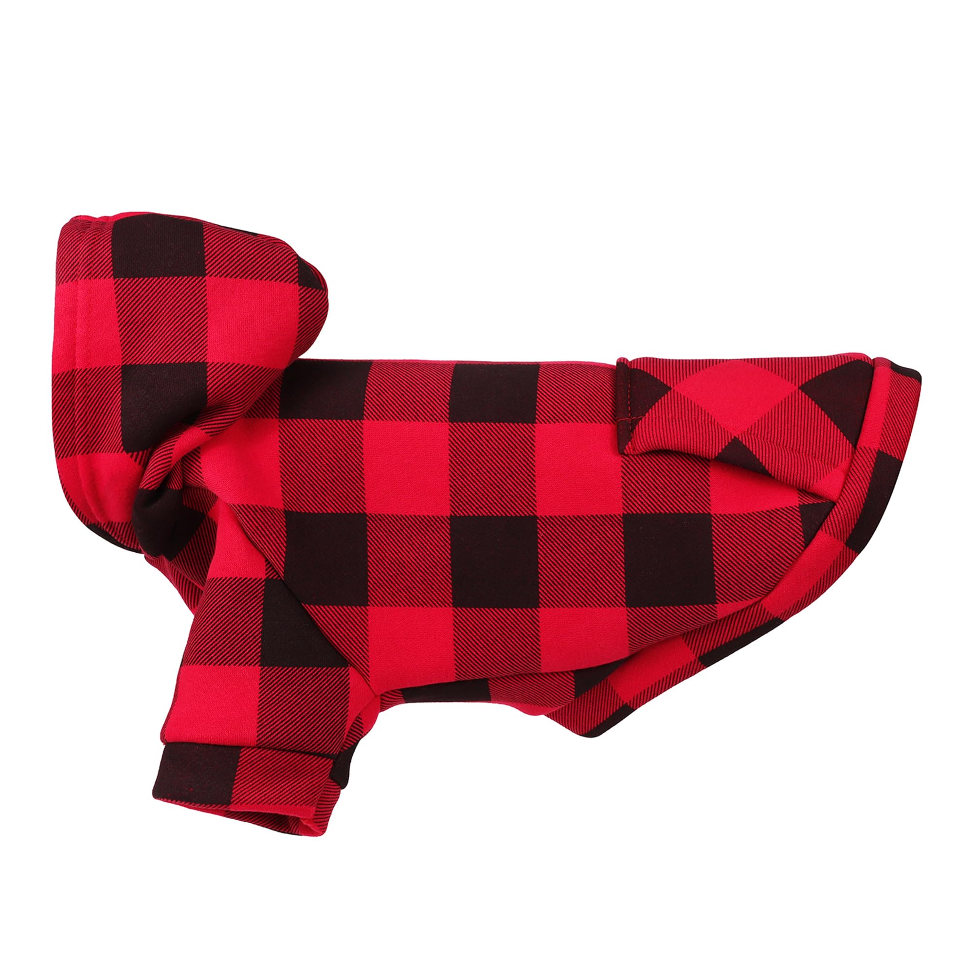 Plaid Dog Hoodie: Premium Polycotton Fabric Dog Clothes With Back Pocket And Leash Hole, Dog Sweatshirt For Small, Medium, & Lar
