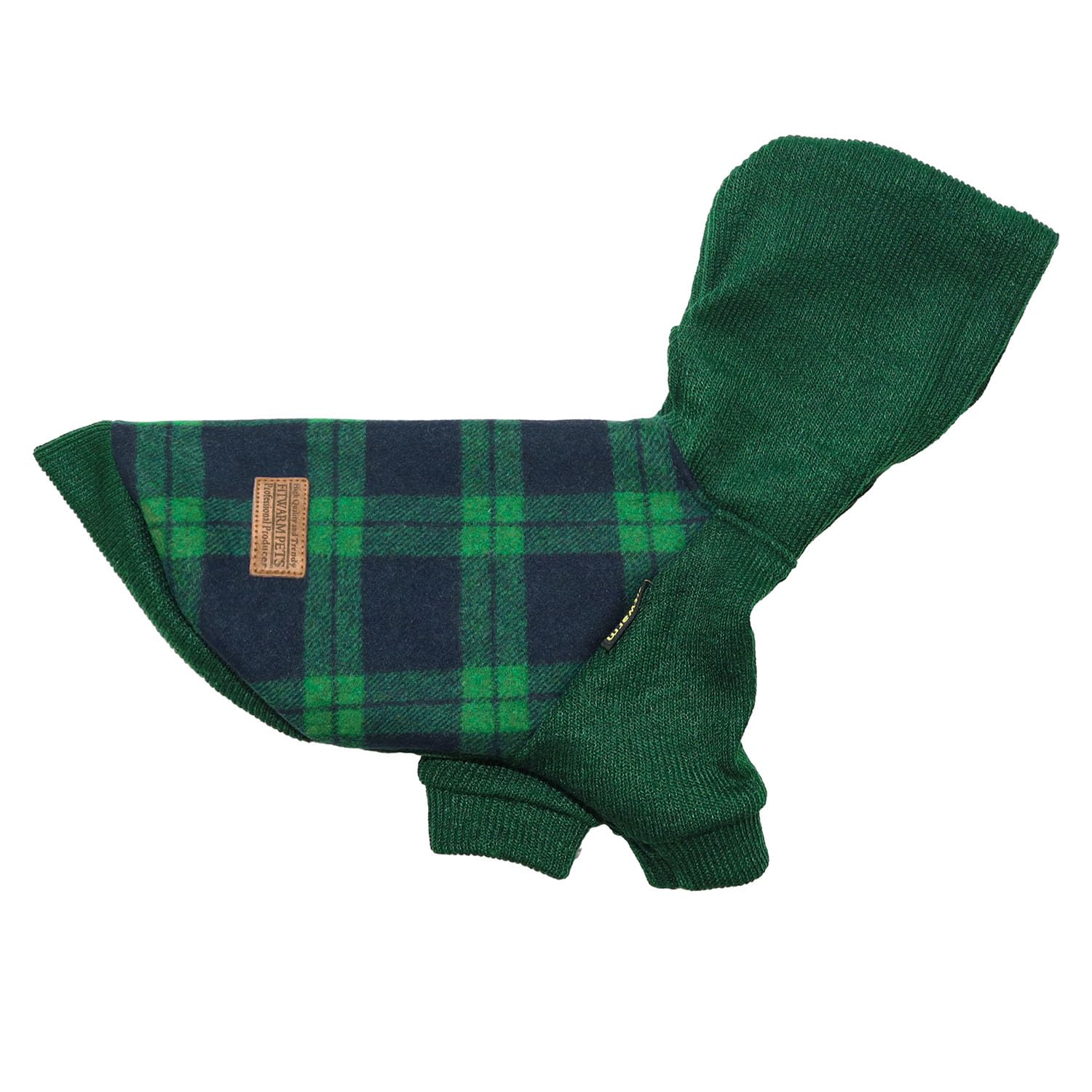 Fitwarm Tartan Plaid Dog Hoodie, Knitted Dog Clothes for Small Dogs Boy, Pet Sweater with Hood, French Bulldog Winter Outfit, Gr