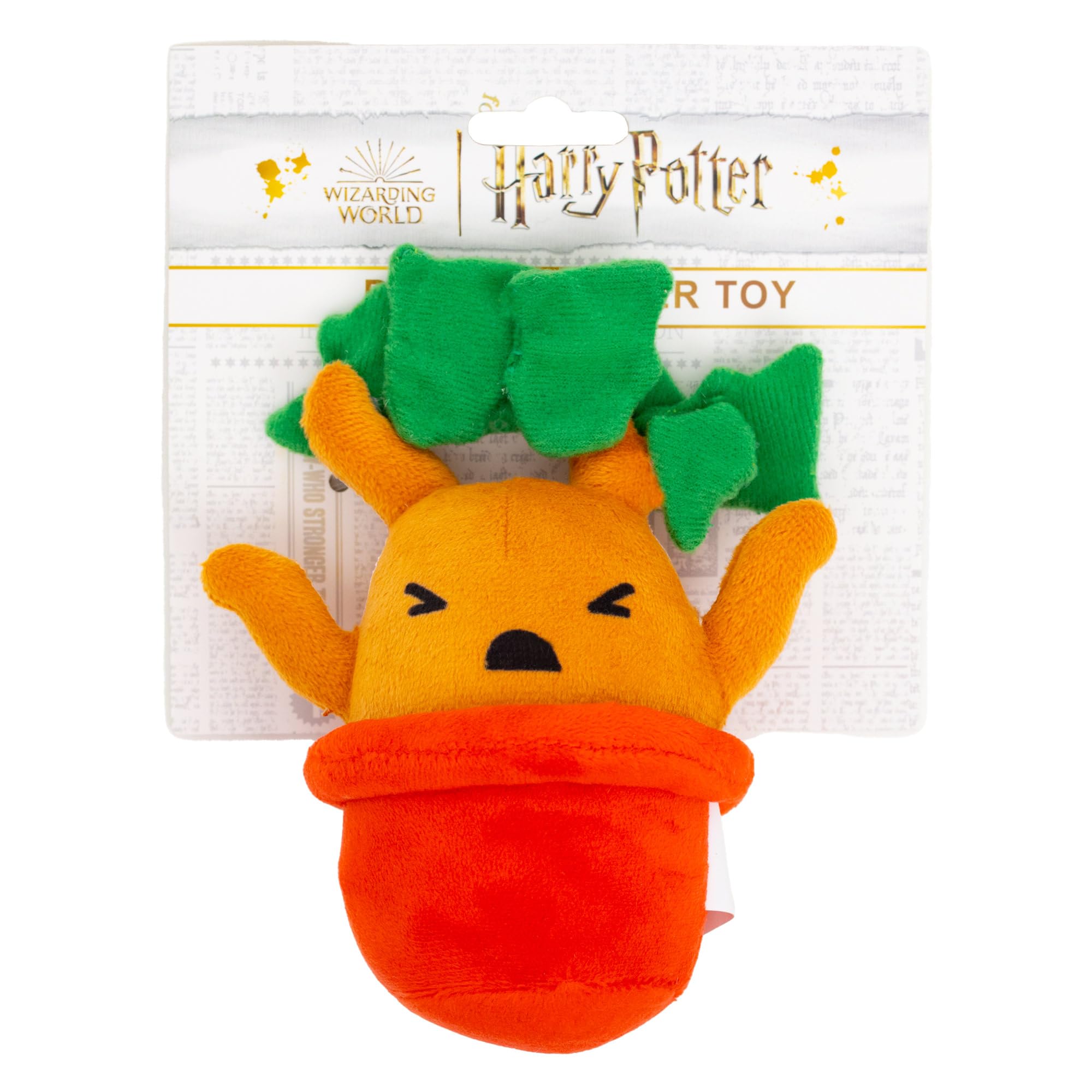 Buckle-Down The Wizarding World Of Harry Potter Dog Toy, Mandrake Root Charm Pose Pet Toy, Plush