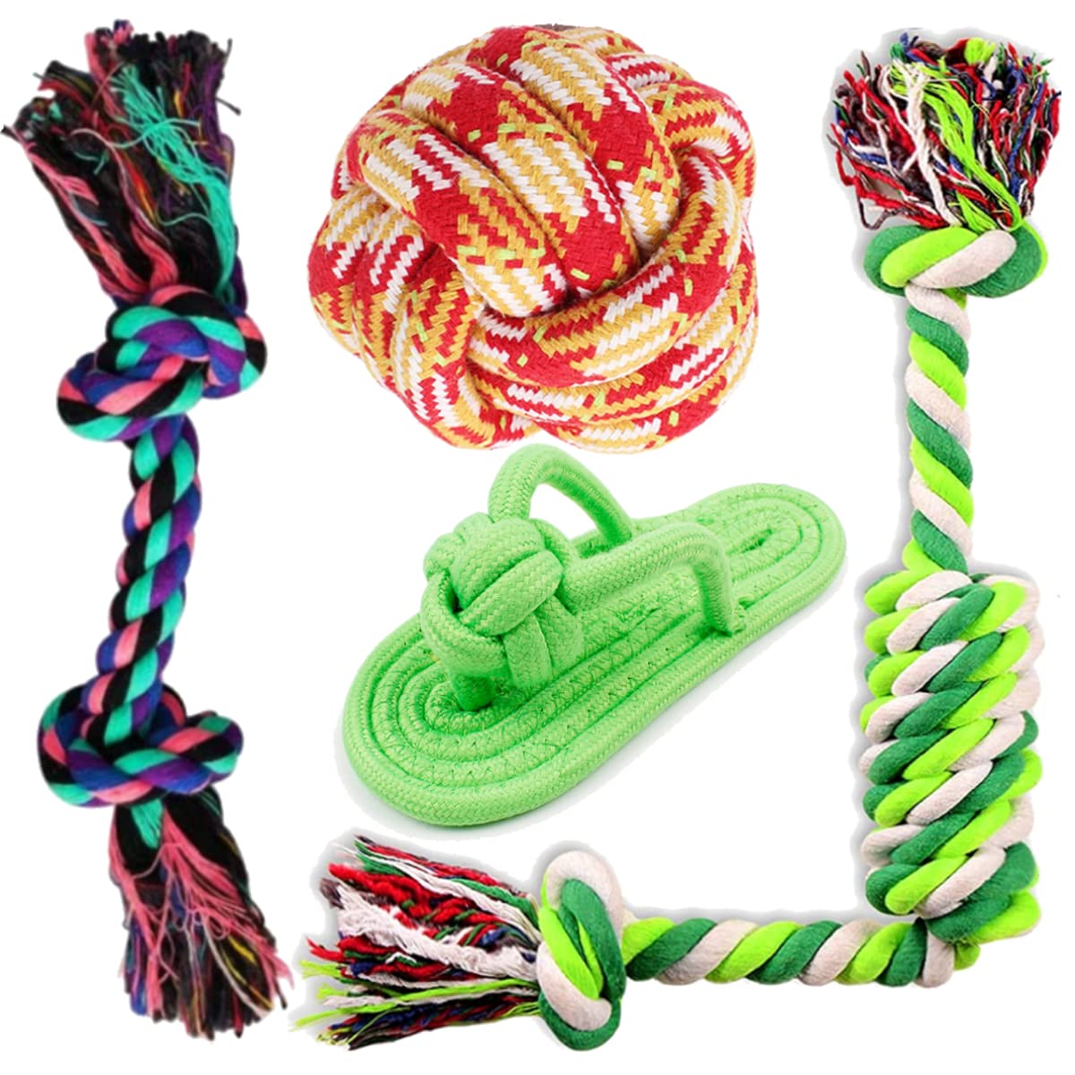 Youhavedeal Dog Chew Toys, Puppy Chew Teething Toy, Dog Rope Toys, Tug Of War Dog Toy, Cotton Dog Toys For Playing And Teeth Cle