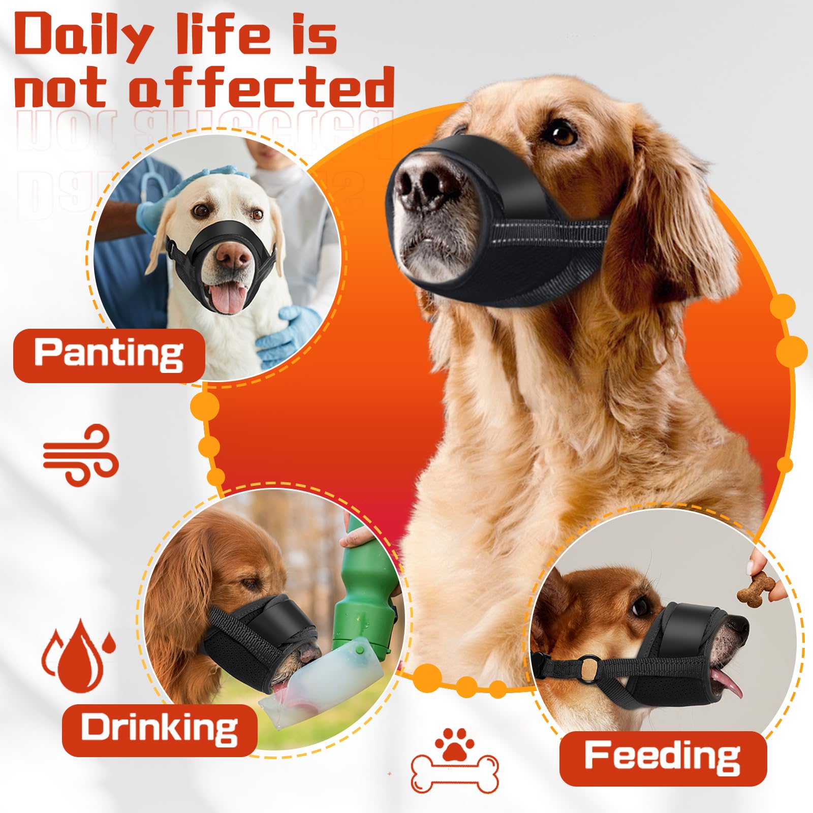 Dog Muzzle, Soft No Barking Mesh Muzzles For Medium Sized Dogs Anti Chewing, Breathable No Bite Muzzle For Mini Dachshund Jack R