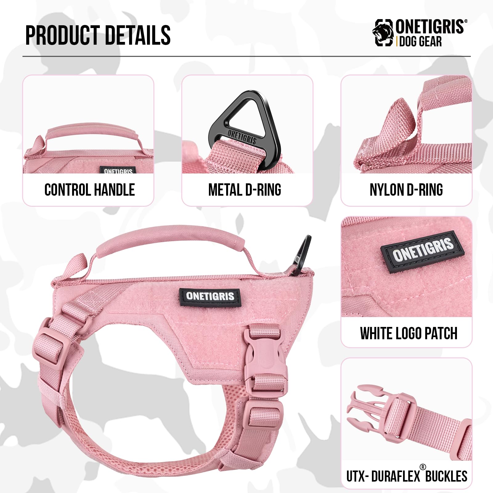 Onetigris Small Harness Dog Harness And Leash Set,Mini Trooper No Pull Dog Vest Fully Adjustable Harness For Puppy Dog And Cats,