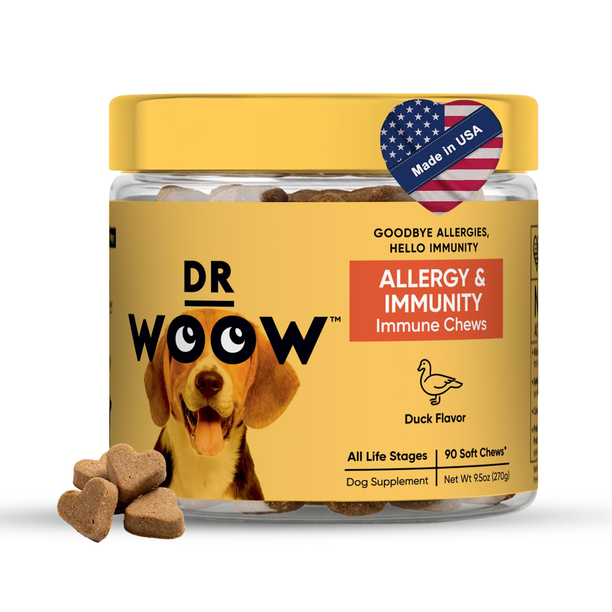 Dog Allergy & Itch Relief Supplements Soft Chews (90 CT) - Seasonal Allergy Support + Hot Spot & Skin Comfort - Omega 3 Salmon O