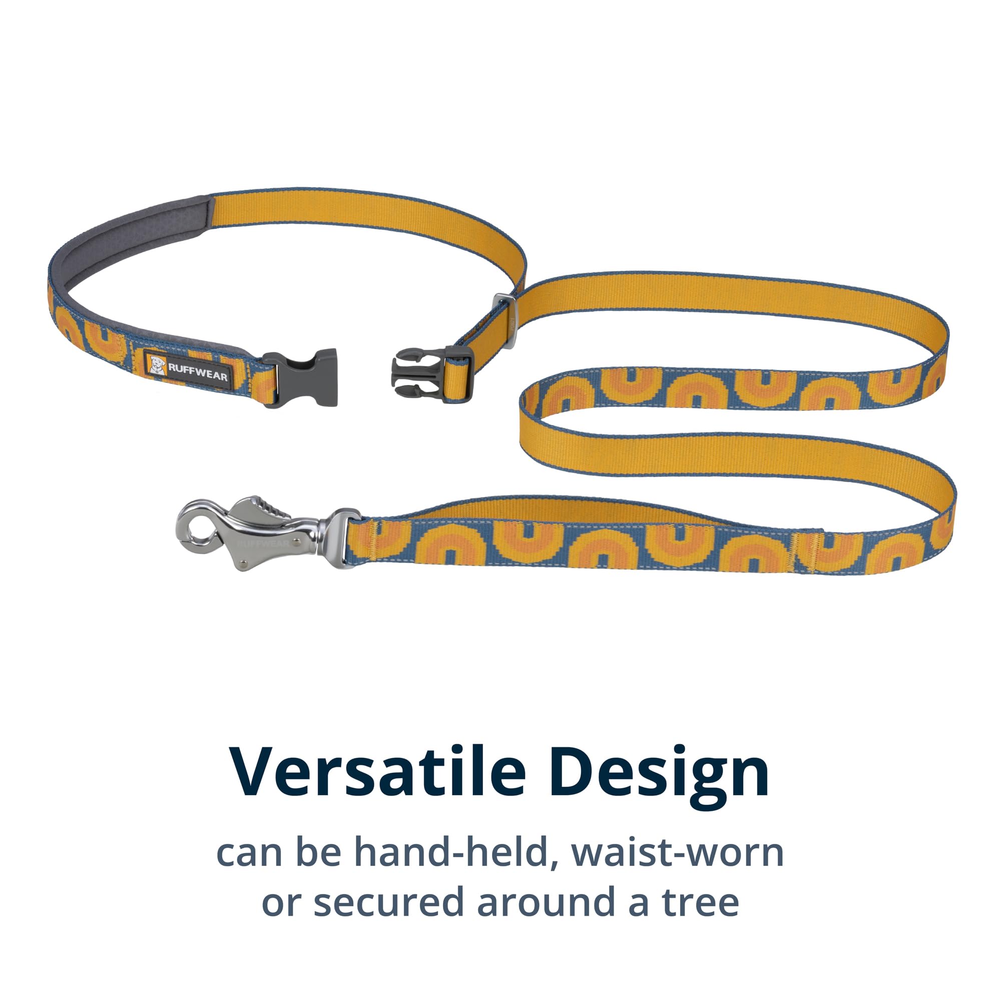 Ruffwear, Crag Dog Leash, Hand-Held Or Waist-Worn Reflective With Traffic Handle, Canyon Oxbow