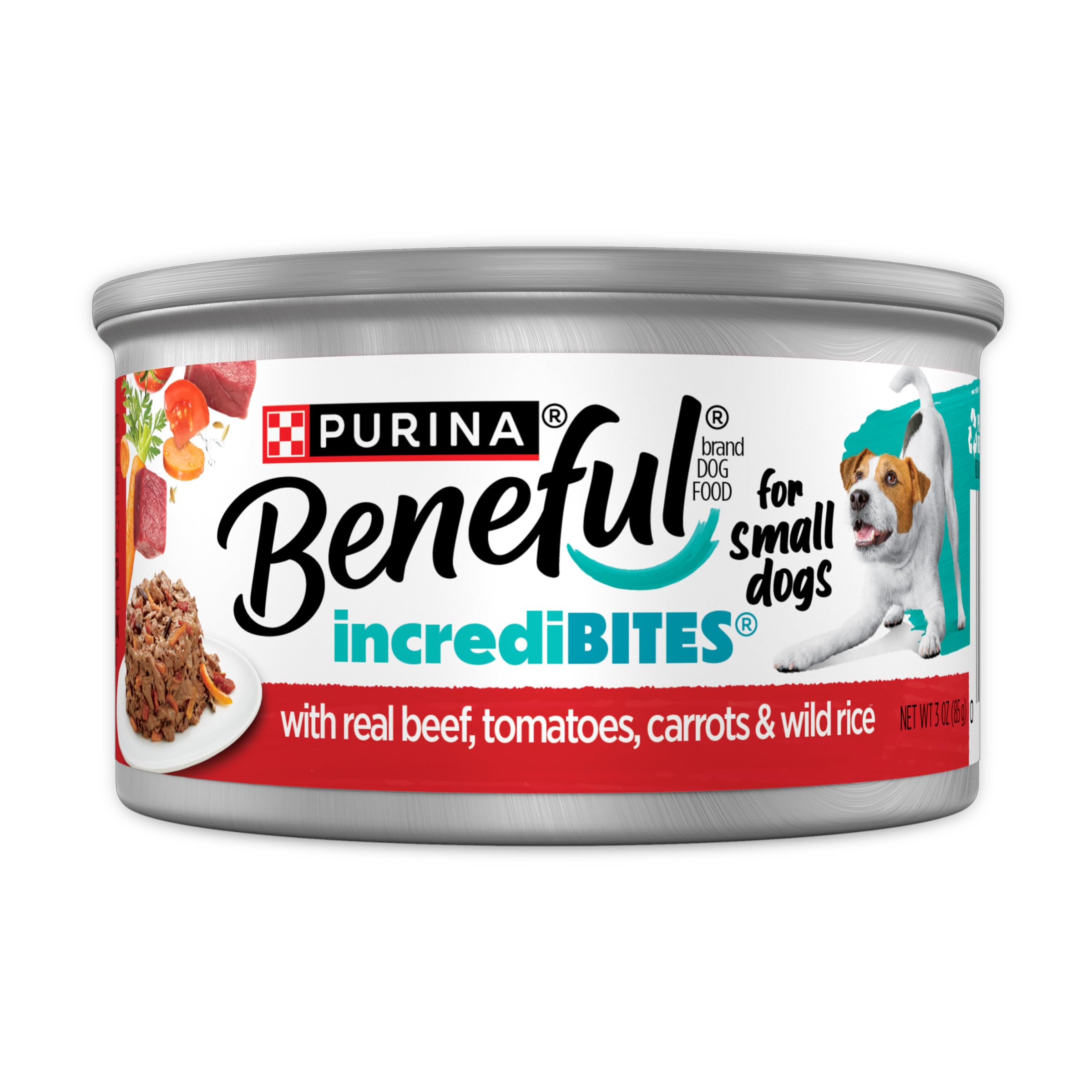 Purina Beneful Small Breed High Protein Wet Dog Food, With Gravy, Incredibites With Real Beef - (Pack of 12) 3 oz. Cans