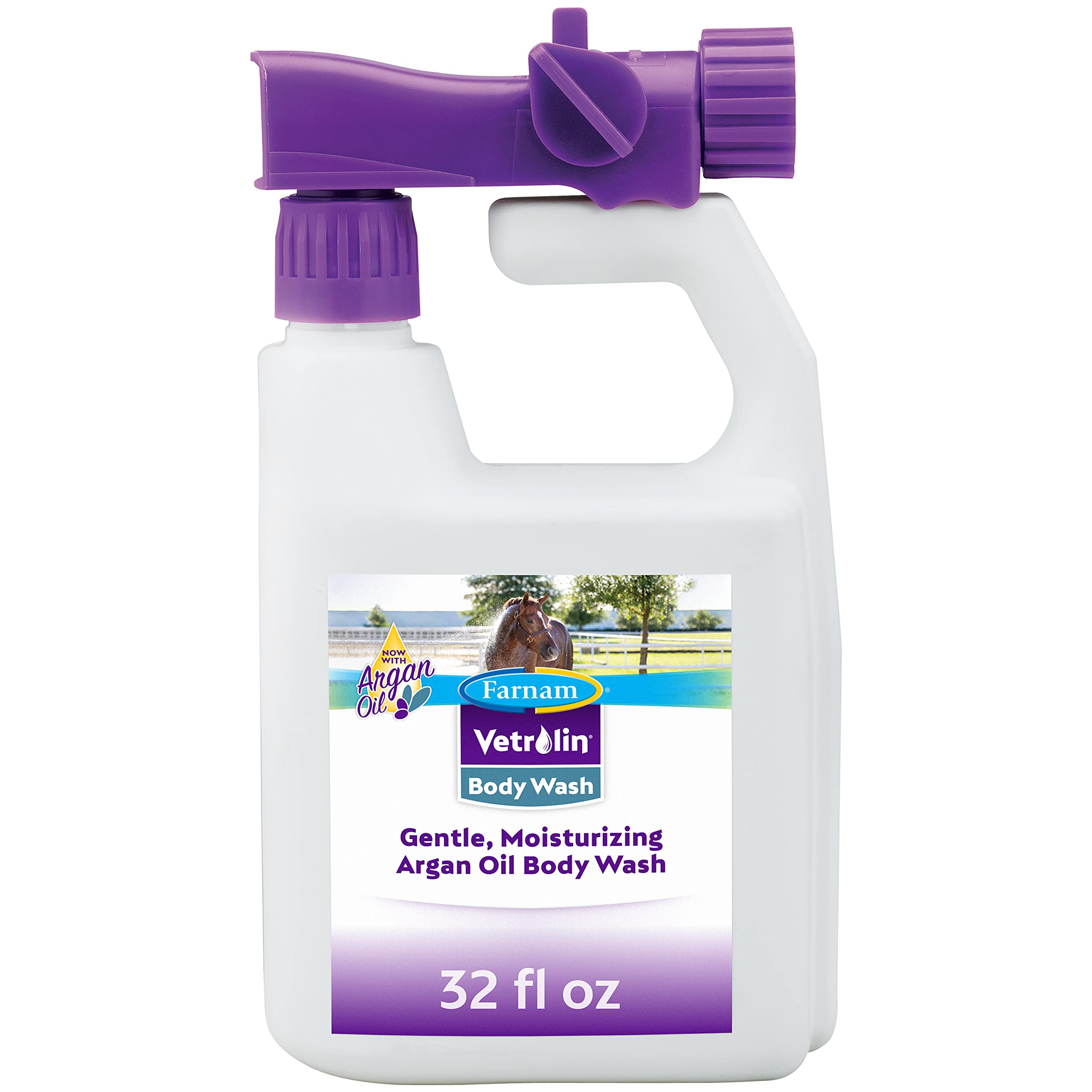 Farnam Vetrolin Body Wash Ultra-Hydrating Shampoo for Horses and Dogs 32 Ounces,Green