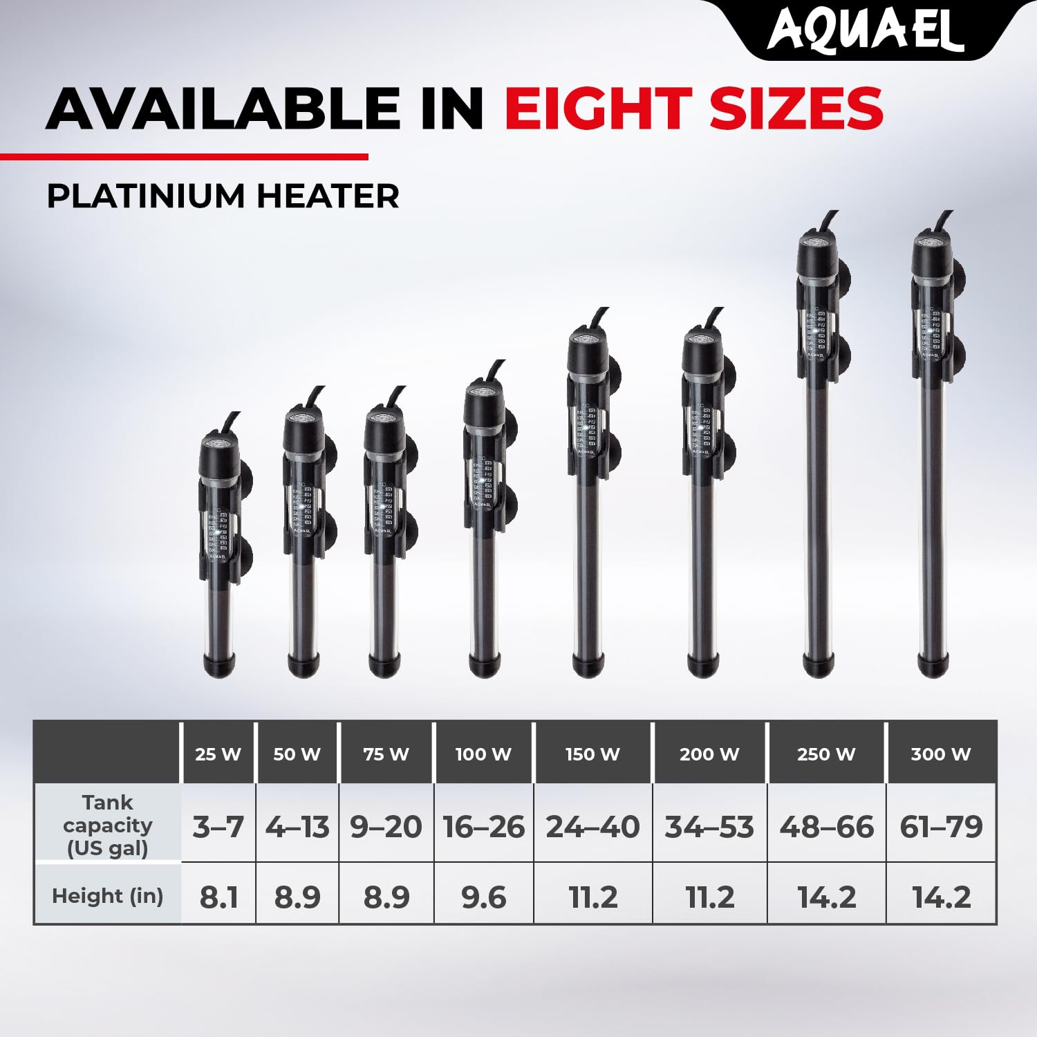 Aquael Platinium Aquarium Heater For Freshwater & Saltwater Aquariums - 25 Watt, 3-7 Gallons