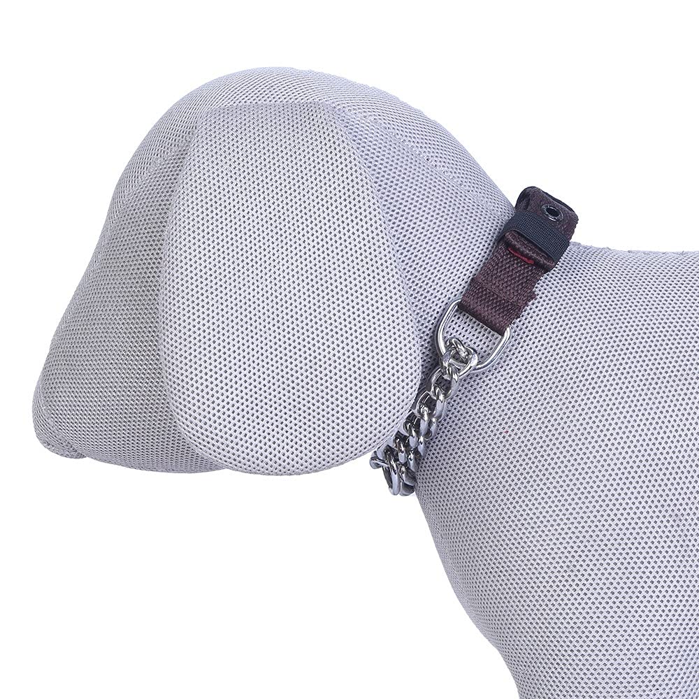 Pets Like Dog Choke Collar Brown Color| Half Chain Collar| Half Choker Stainless Steel Dog Collars (25Mm)