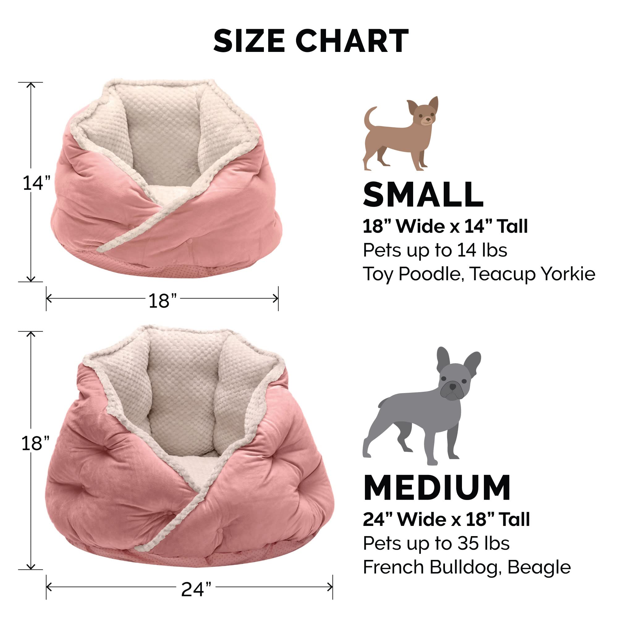 Furhaven 18 Round Pet Bed for Indoor Cats & Small Dogs, 100% Washable, For Pets Up to 14 lbs - Minky Plush & Velvet Hug Bed - So