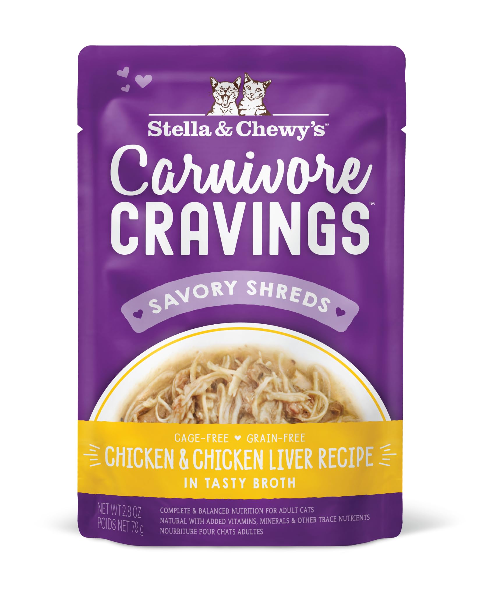Stella & Chewys Carnivore Cravings Wet Cat Food - Premium Pouches - Grain Free, High Protein Chicken & Chicken Liver - Perfect 
