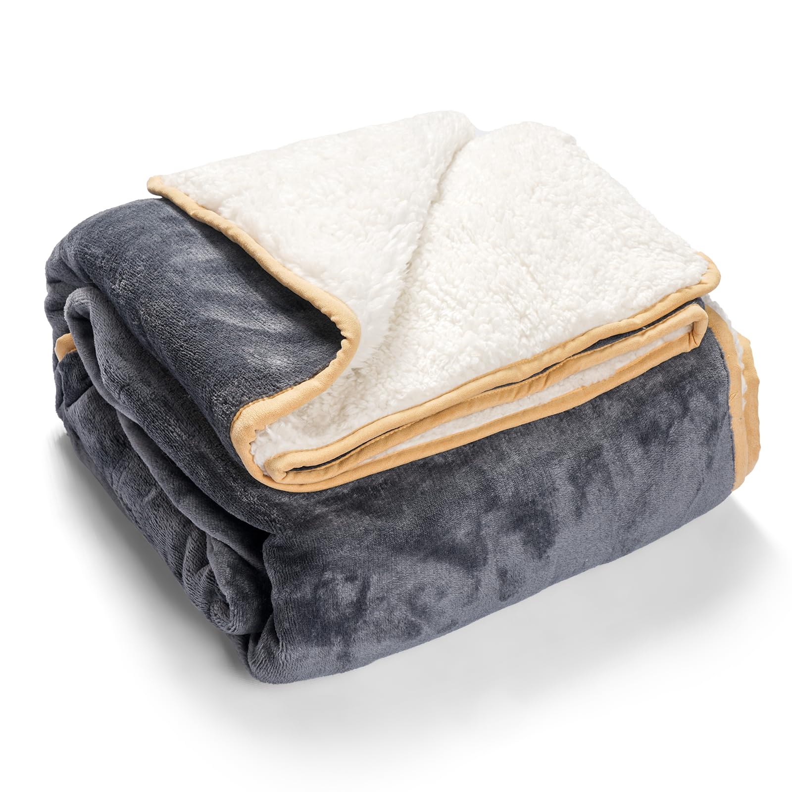 Magshion Calming Dog Blankets For Large Dogs, Machine Washable, Fluffy Flannel & Sherpa Throw Blanket For Couch, Bed, Or Car Fro