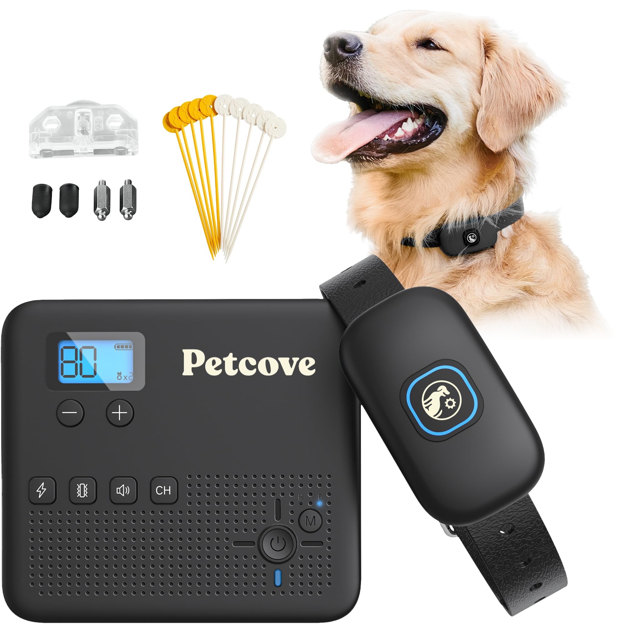 Petcove Wireless Dog Fence & Remote Training Collar, 2.4Ghz Non-Gps Fence For Dogs Wireless, 2 In 1 Wireless Dog Fence System, B