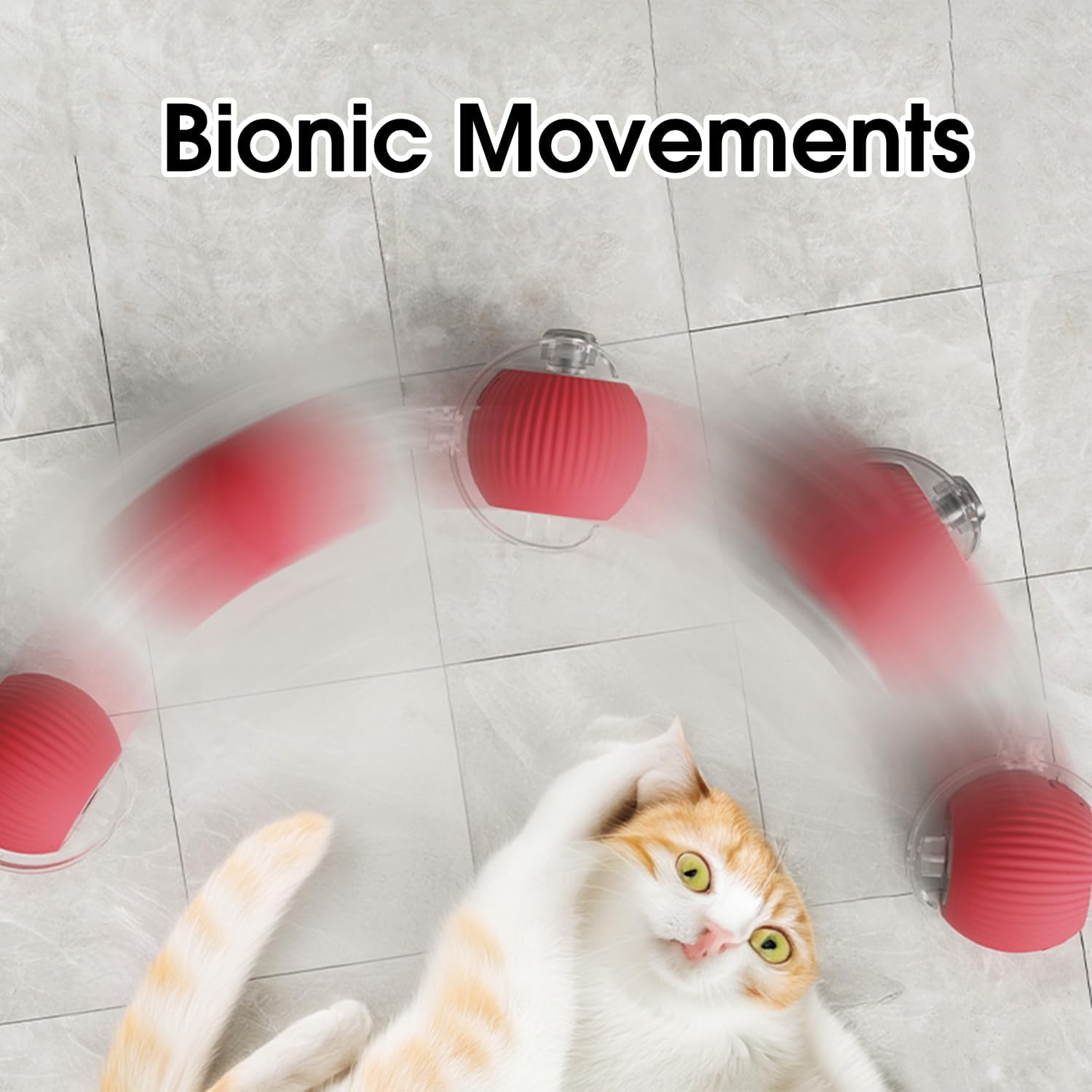 Neysxyu Interactive Dog & Cat Electric Active Toys - Smart Rolling Ball For Dogs & Cats, Rechargeable (Red)